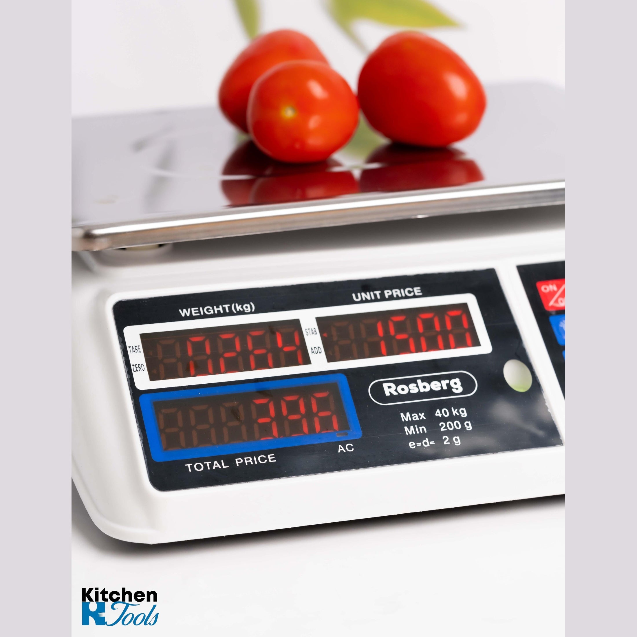 Cântar digital Rosberg cu afișaj LCD, până la 40kg