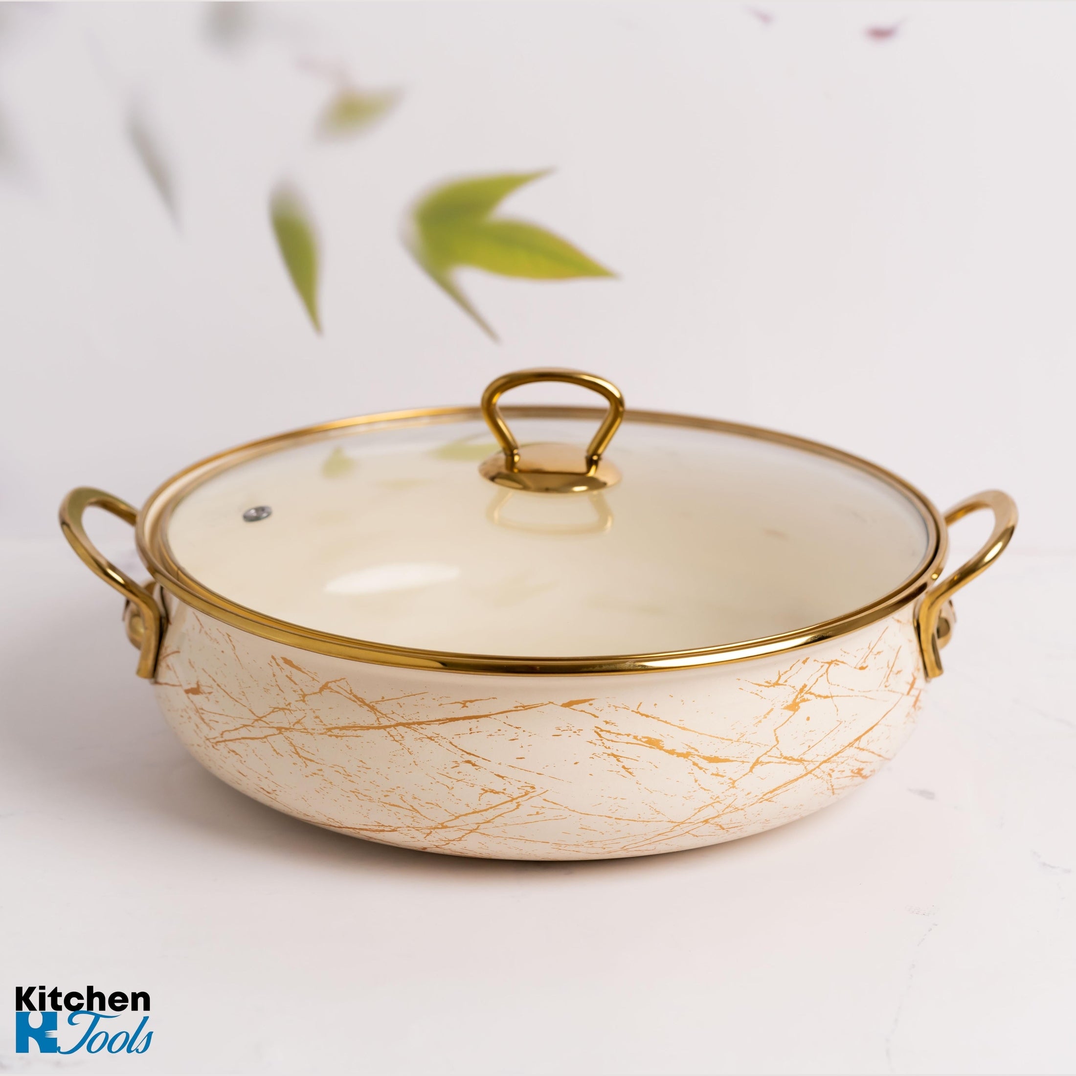 Cratiță emailată 24x8cm Goldmann cu mânere aurii