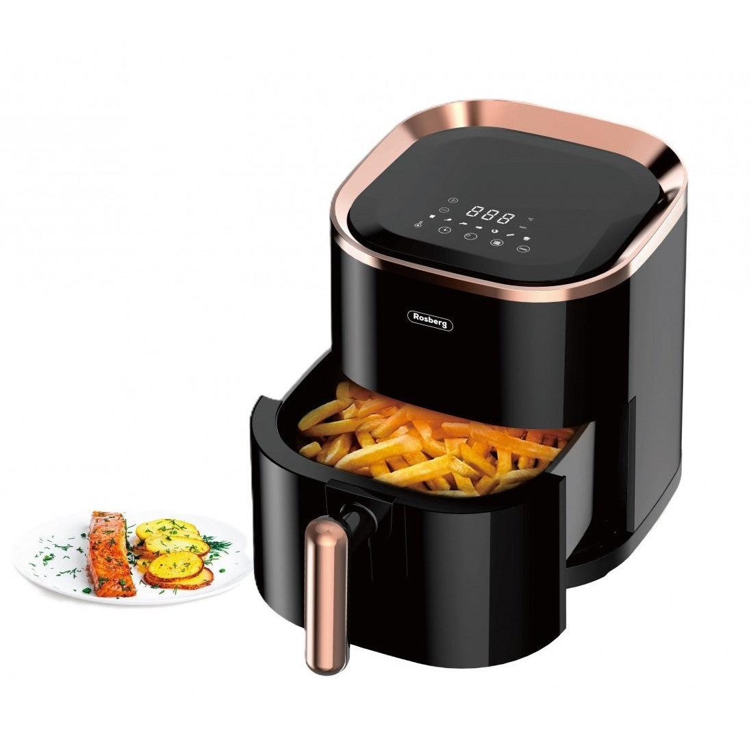 AirFryer fara ulei, 1200W, 3.5L, Negru, Rosberg