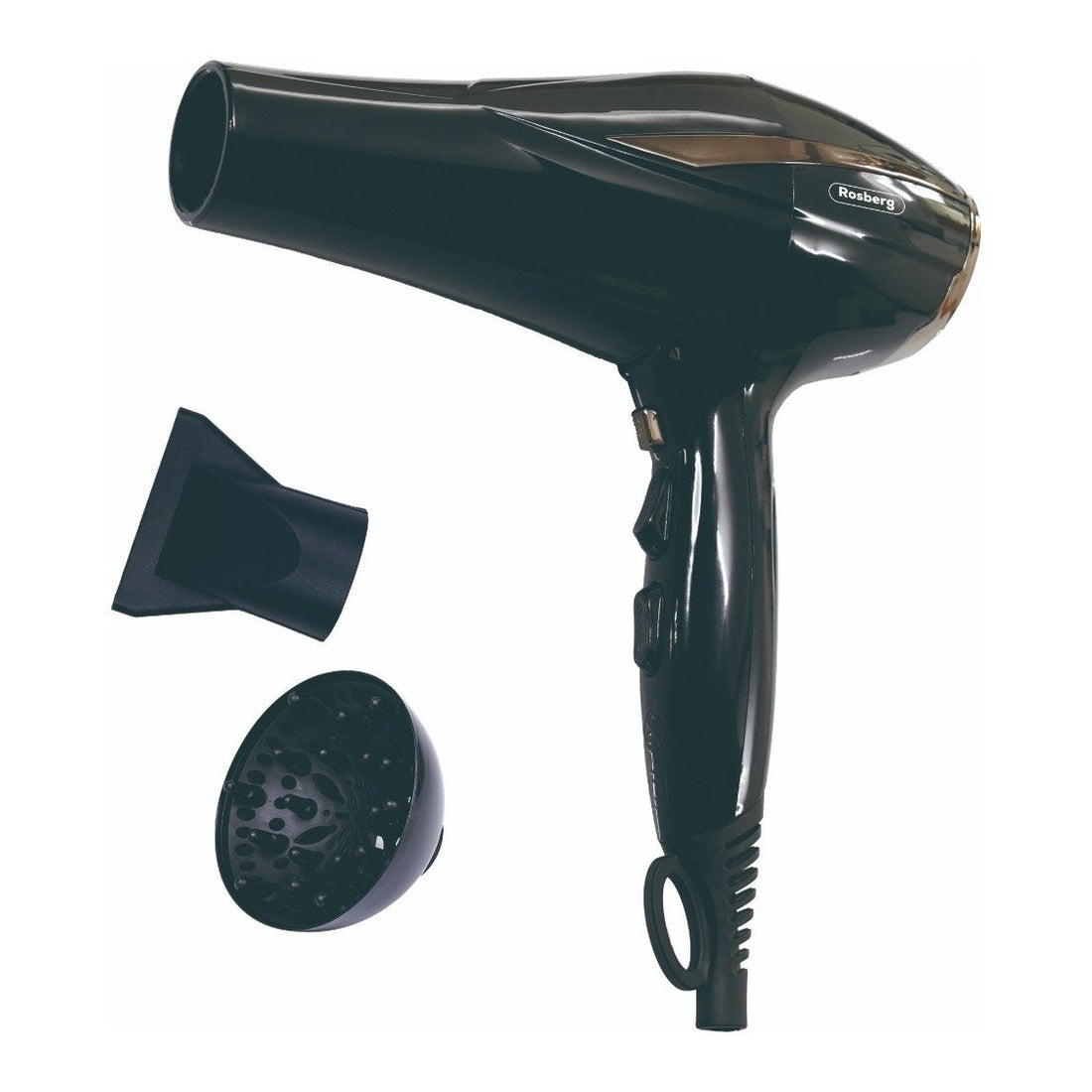 Uscător de păr Rosberg, 2200W, Negru/Maro