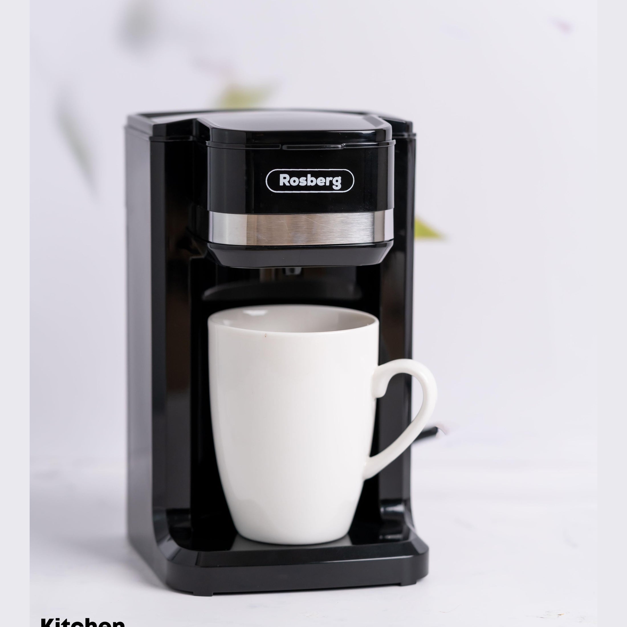 Espressor electric Rosberg, negru, 150ml capacitate