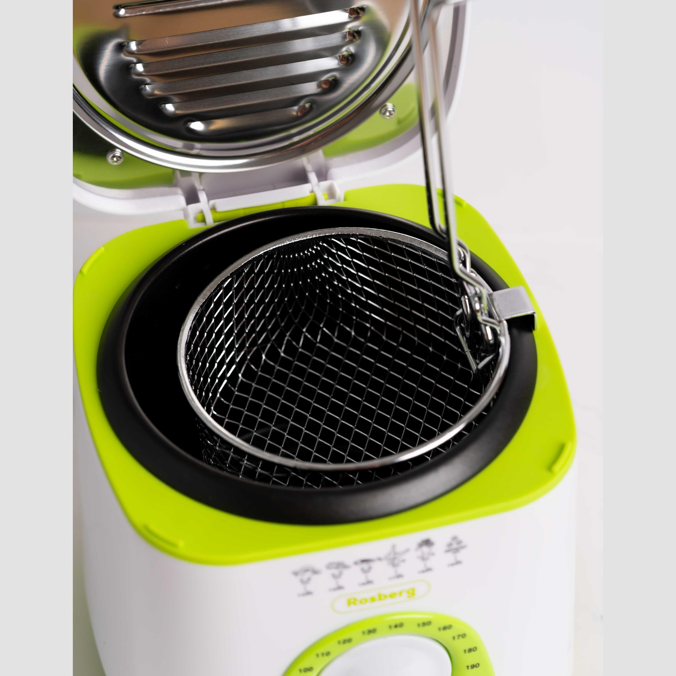 Friteuza mini Rosberg 950W, alb/verde
