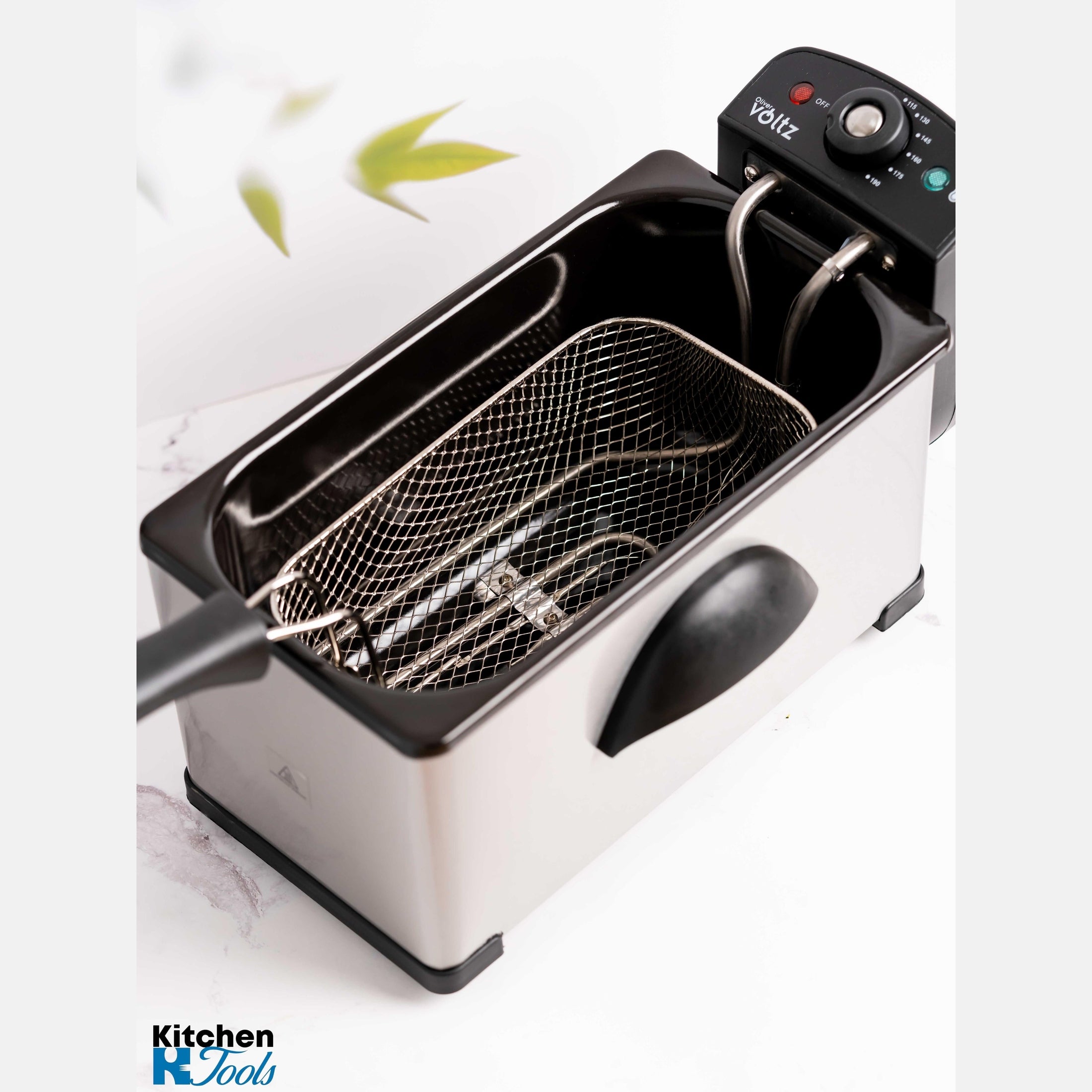 Friteuza Voltz 3L, 2200W, inox argintiu/negru