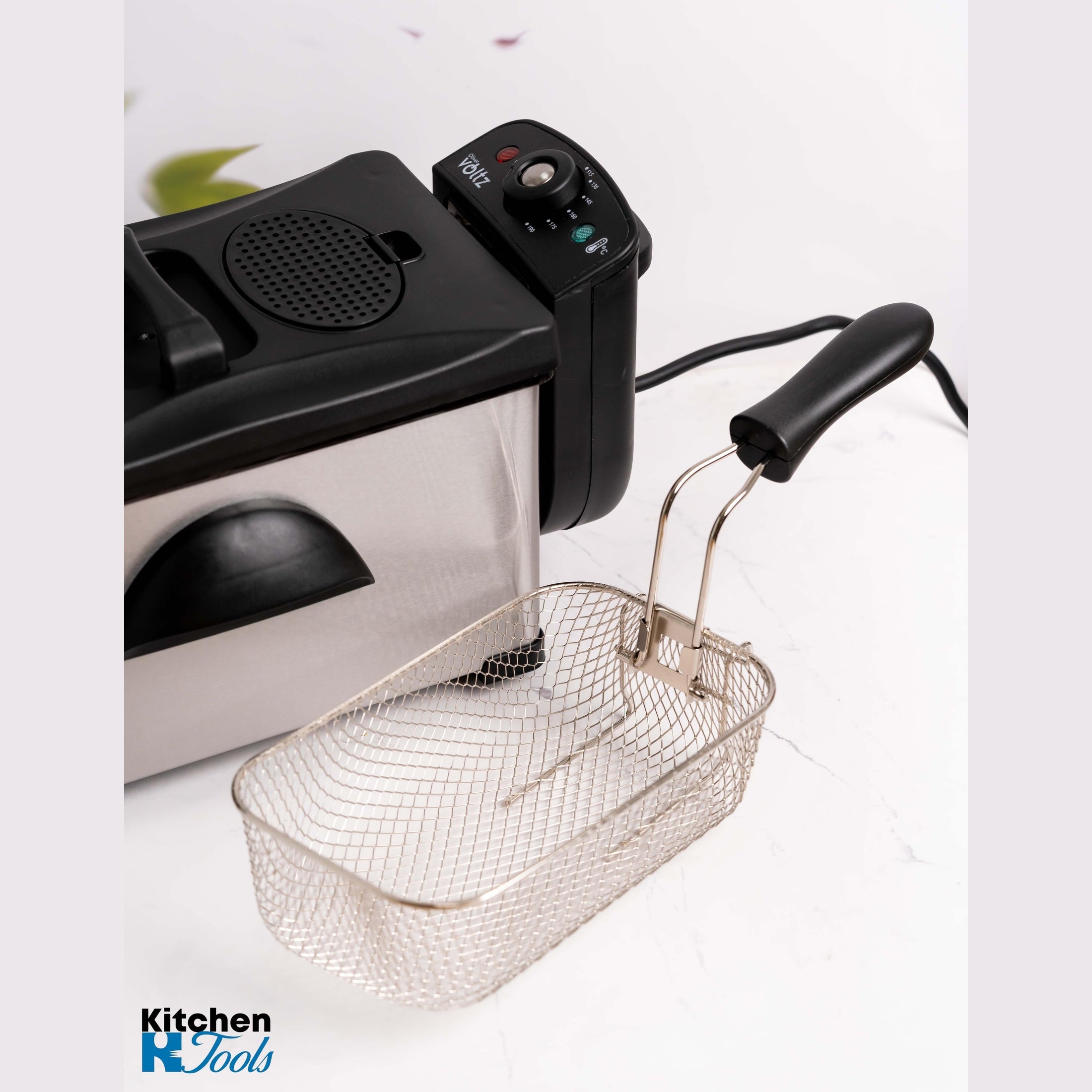 Friteuza Voltz 3L, 2200W, inox argintiu/negru