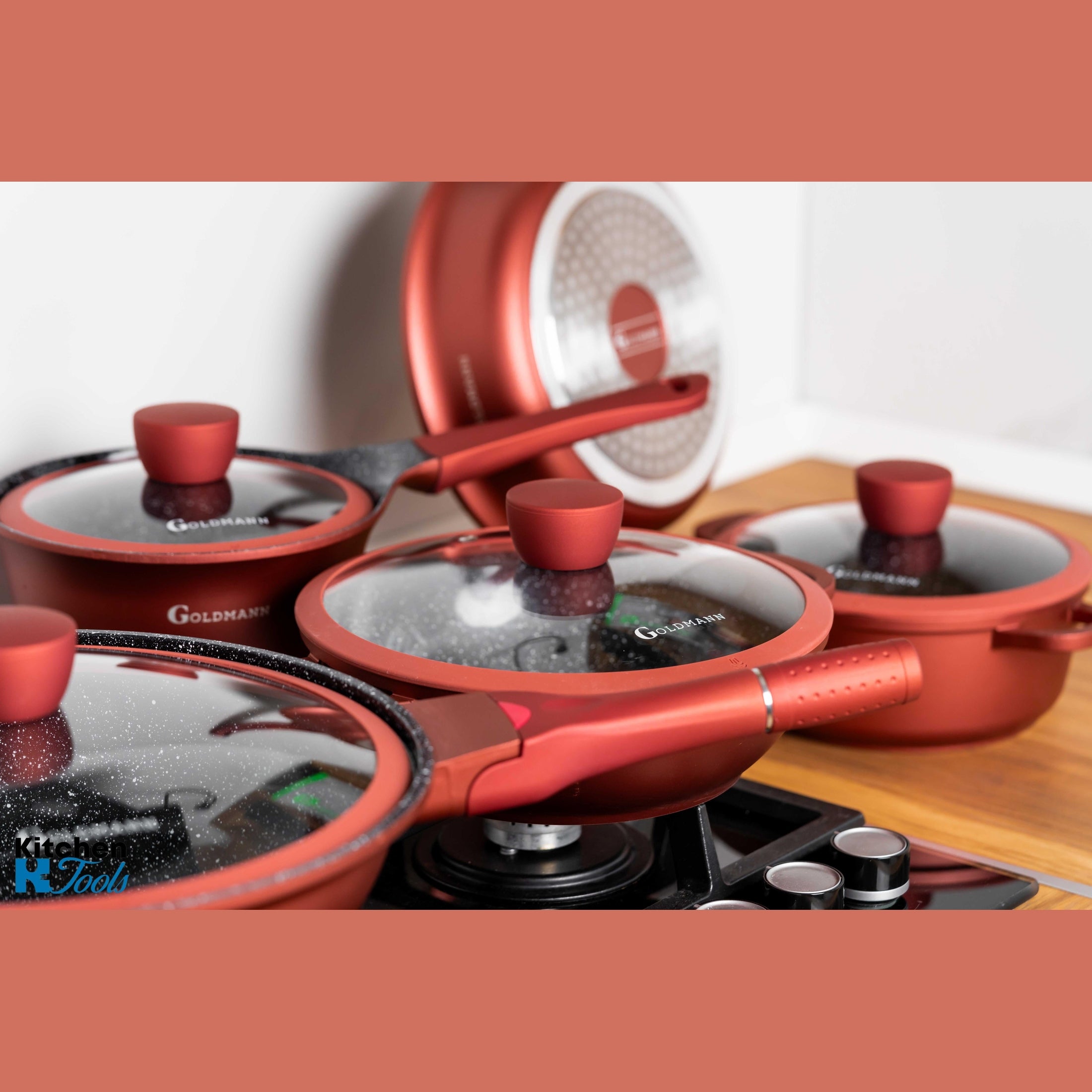 Set Vase Gătit 9 Piese, Aluminiu Turnat, Goldmann