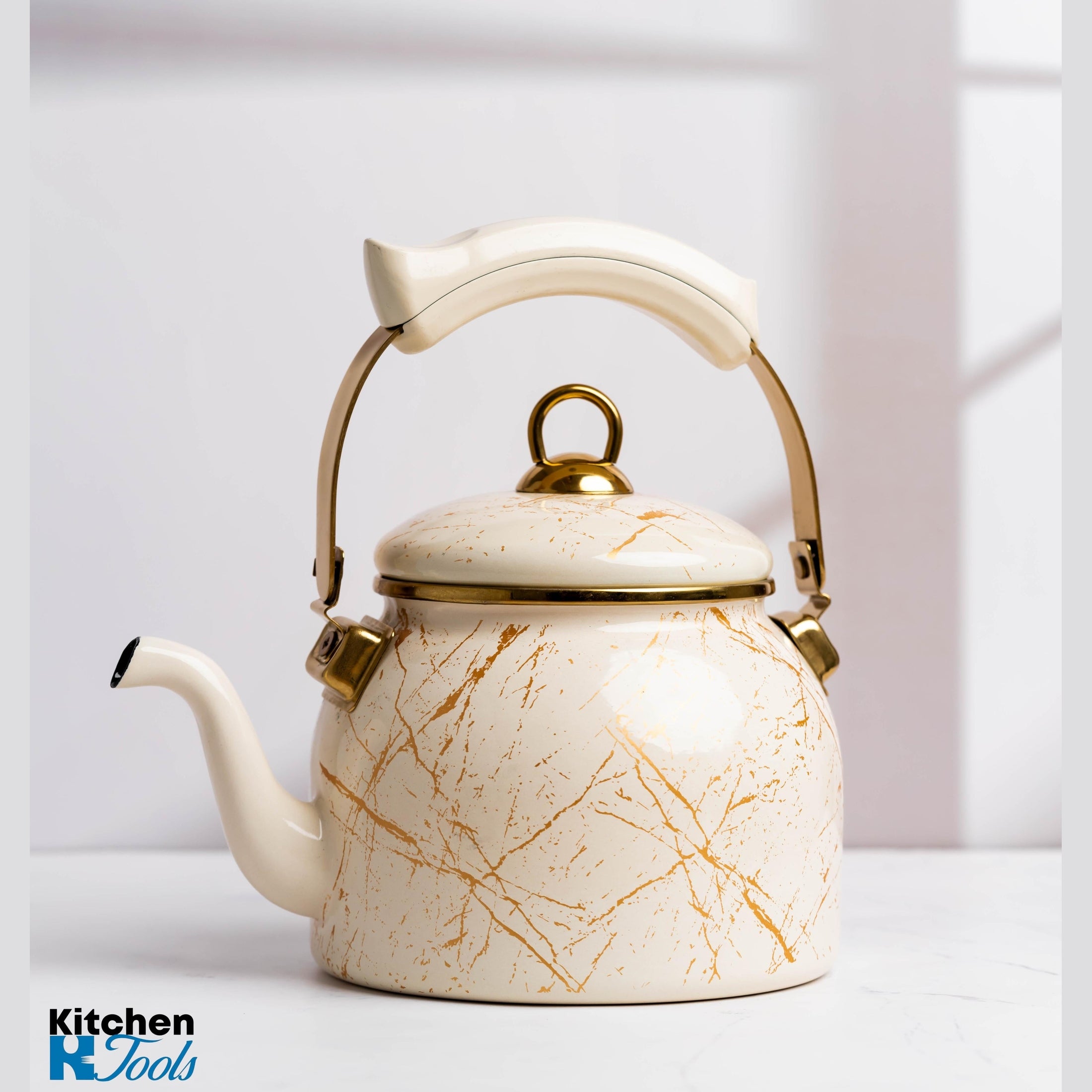 Ceainic emailat Goldmann 2.5L, bej