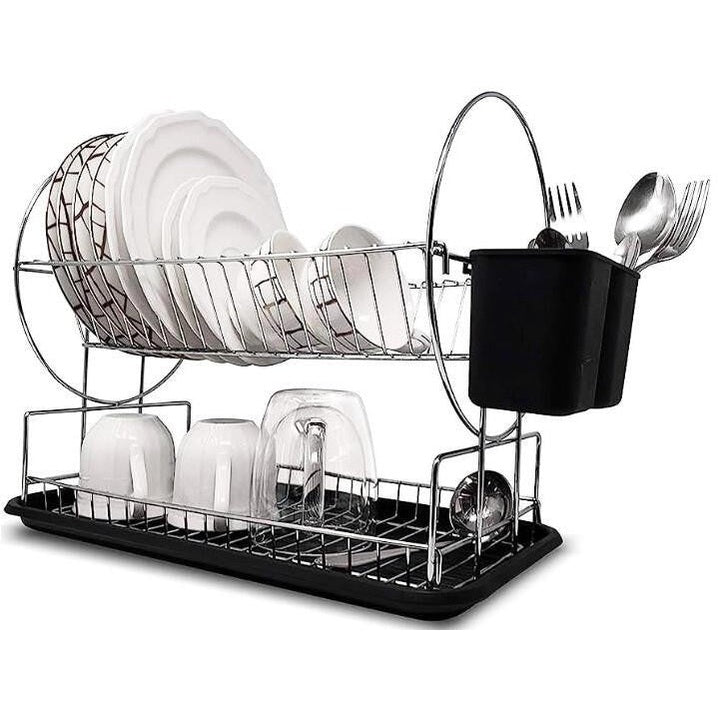 Uscător de vase Rosberg cu tavă și suport tacâmuri