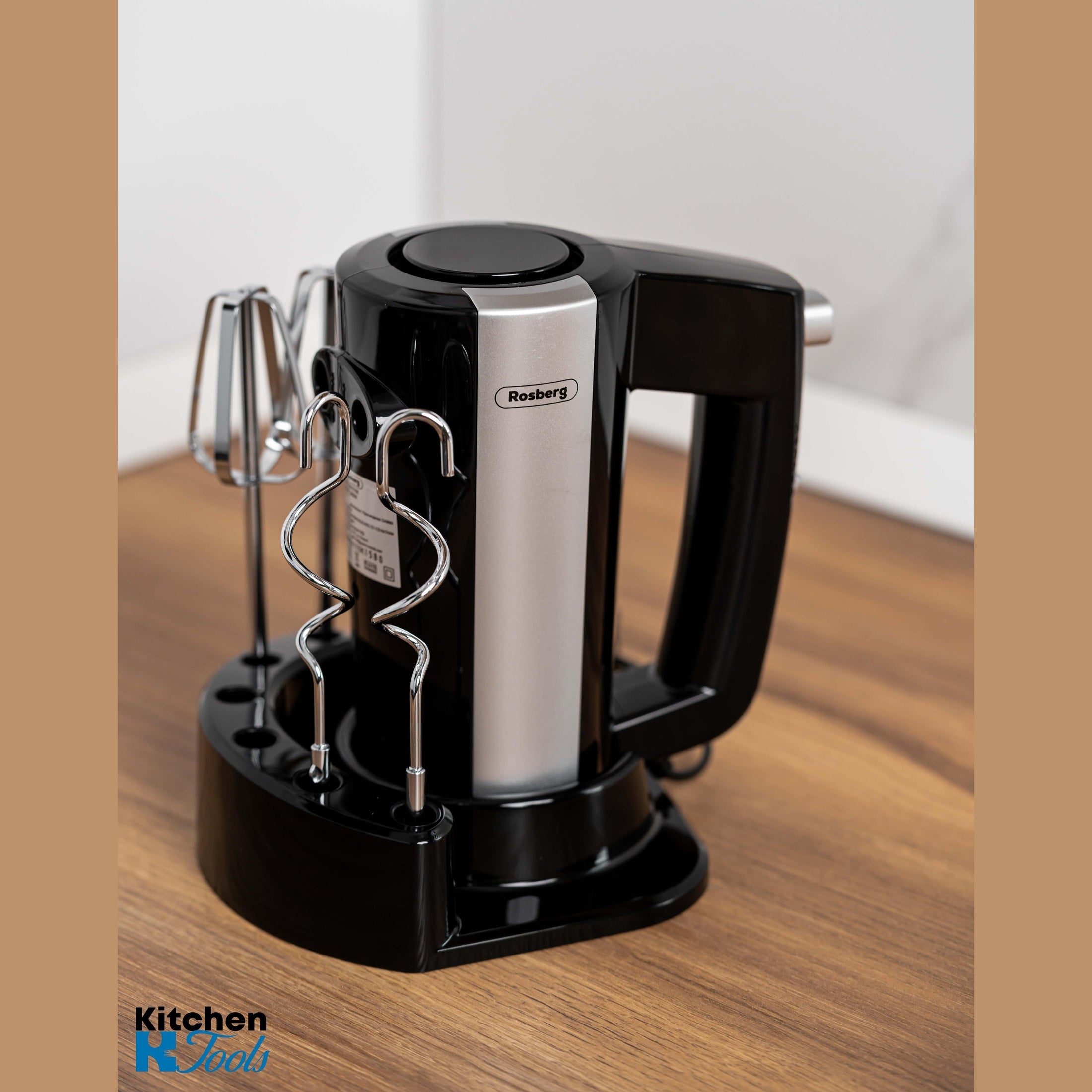 Mixer Rosberg, Negru/Argintiu, cu suport și accesorii