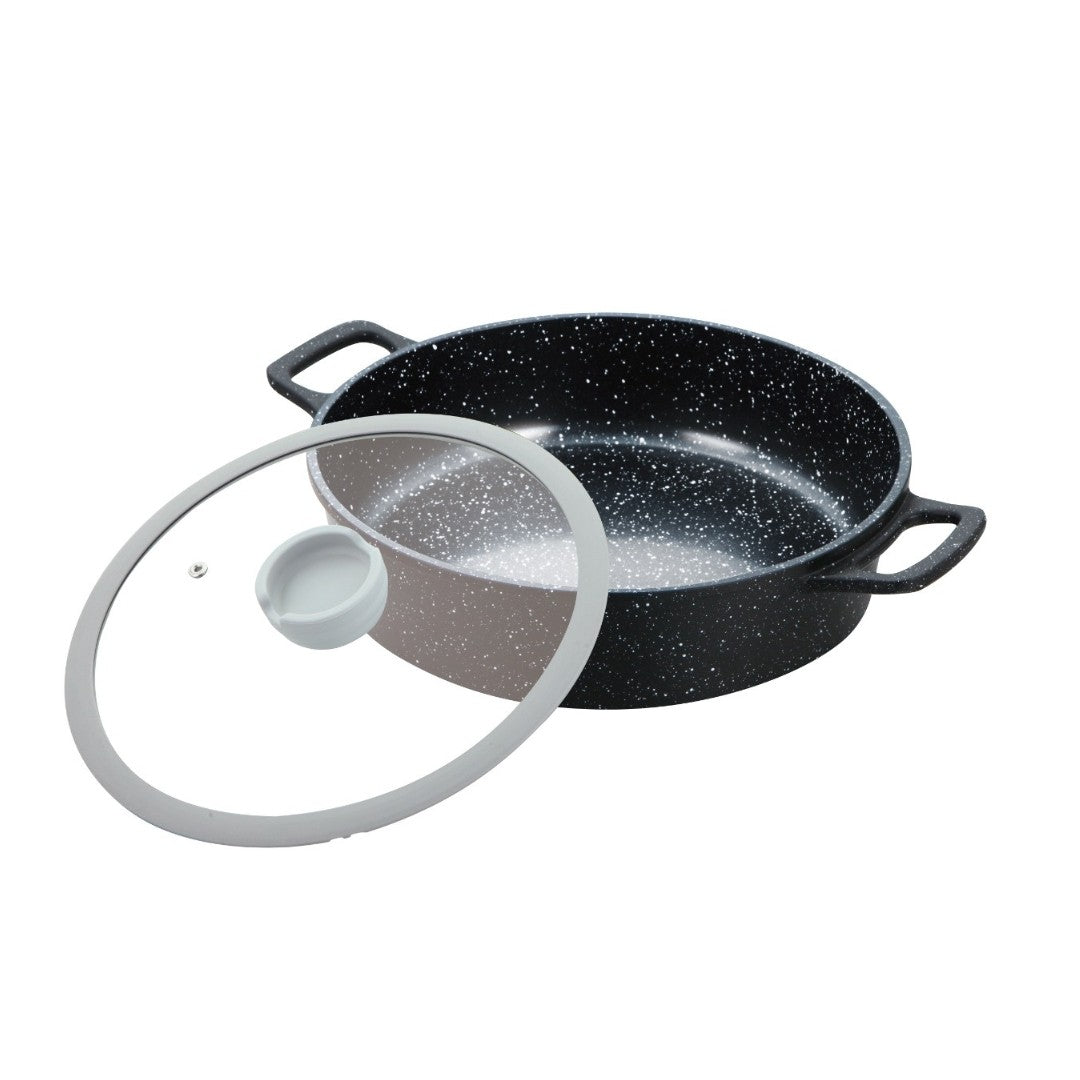 Cratită joasă din aluminiu Goldmann, 28cm cu capac