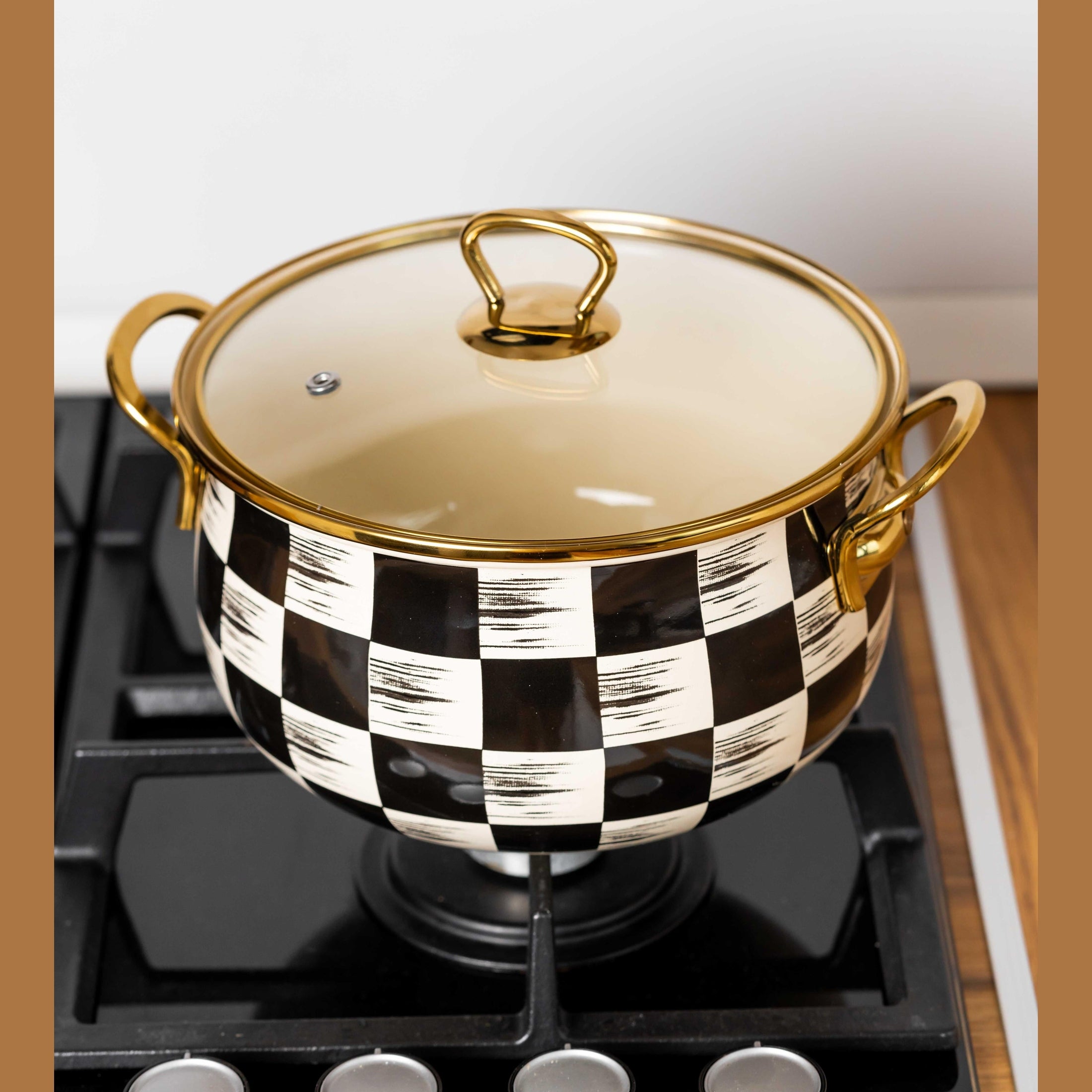 Cratita emailata Goldmann, 24cm, 6.2L, inductie, bej-negru