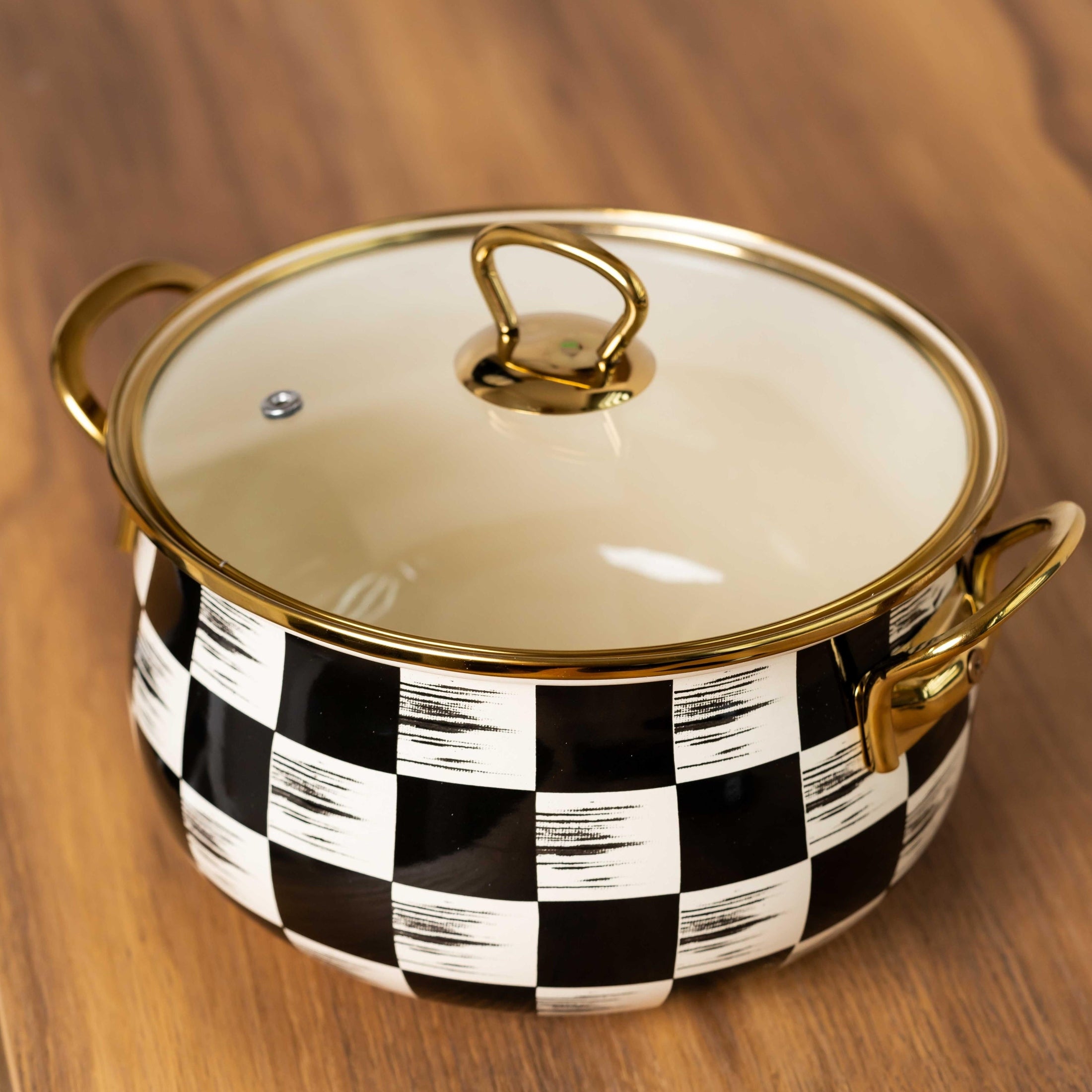 Cratita emailata Goldmann, 24cm, 6.2L, inductie, bej-negru