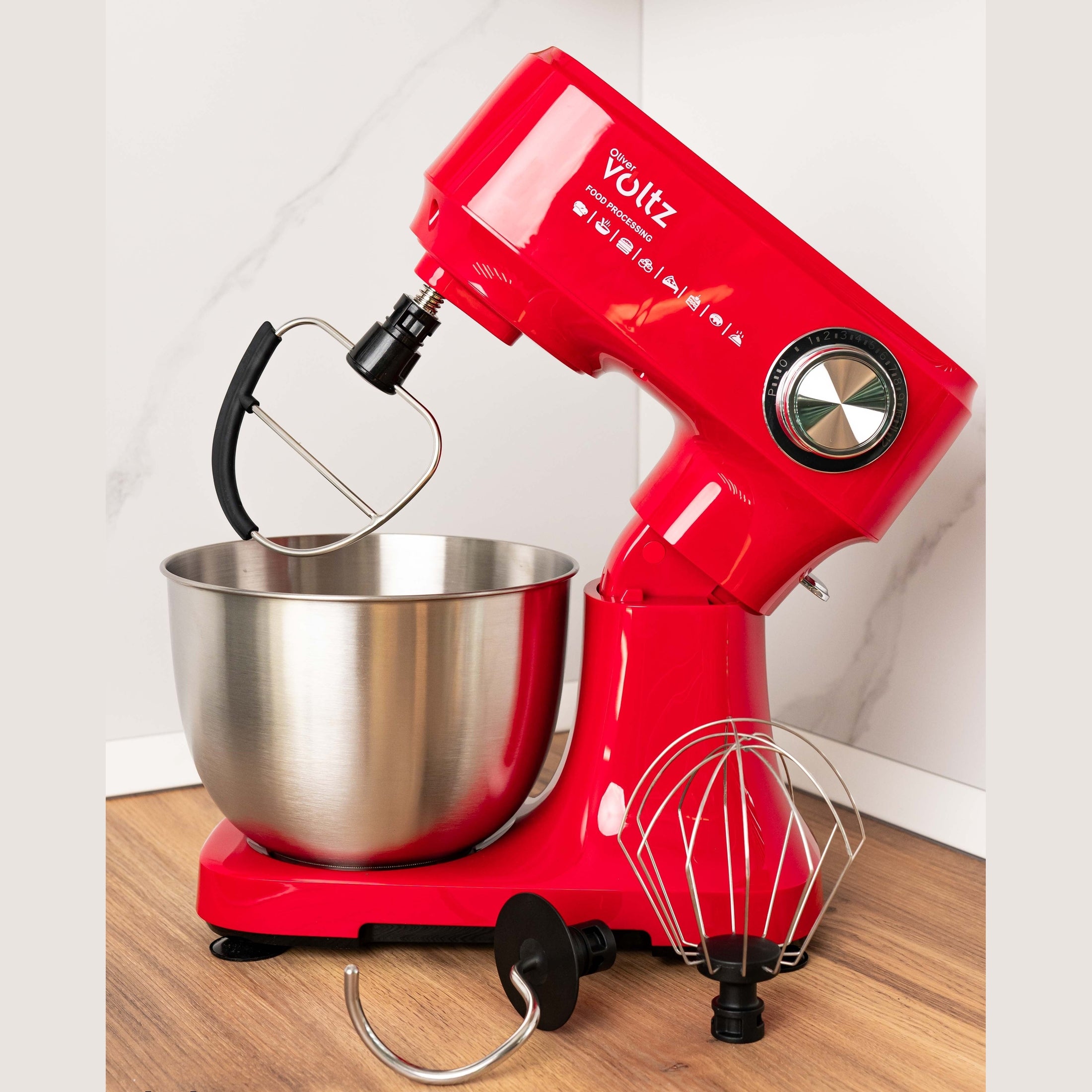 Mixer Planetar Oliver Voltz, 3.5L, 800W, roșu