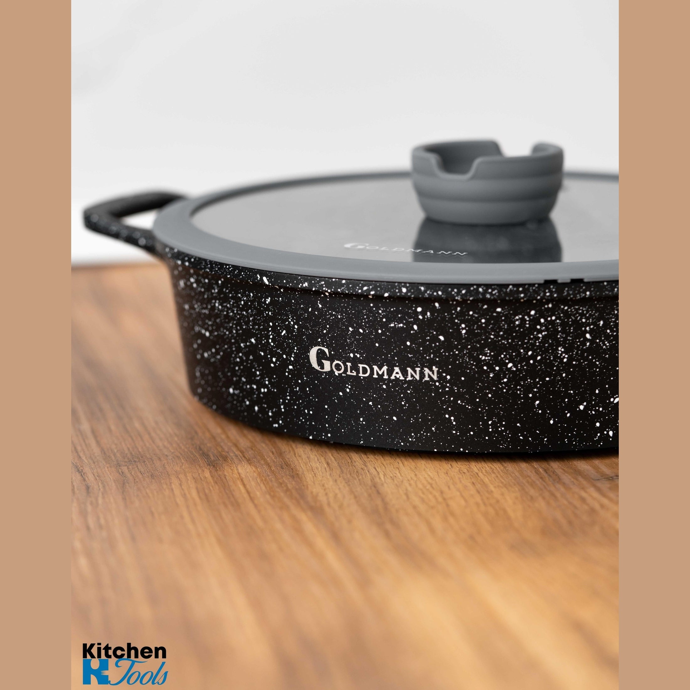 Cratită joasă din aluminiu Goldmann, 28cm cu capac