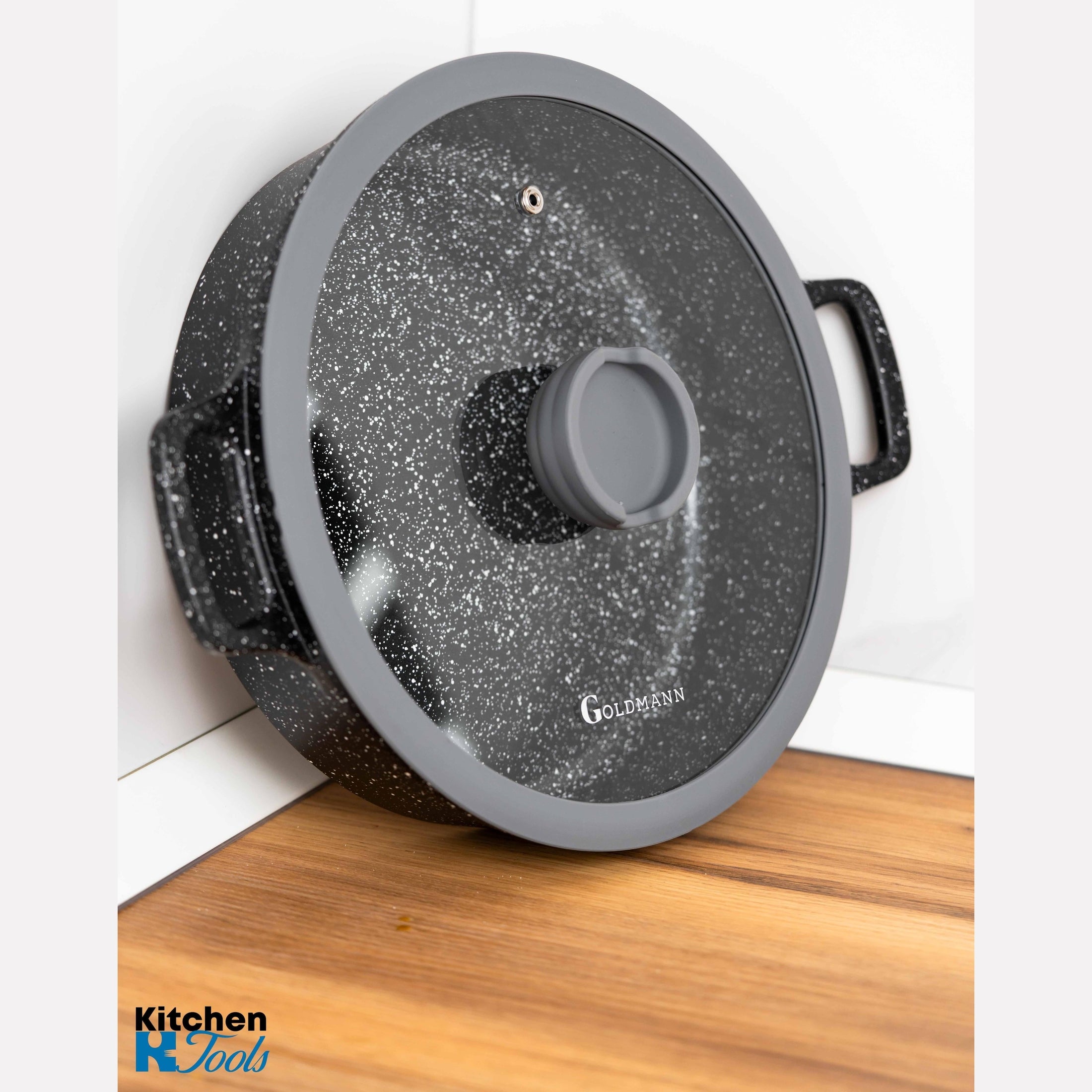 Cratită joasă din aluminiu Goldmann, 28cm cu capac