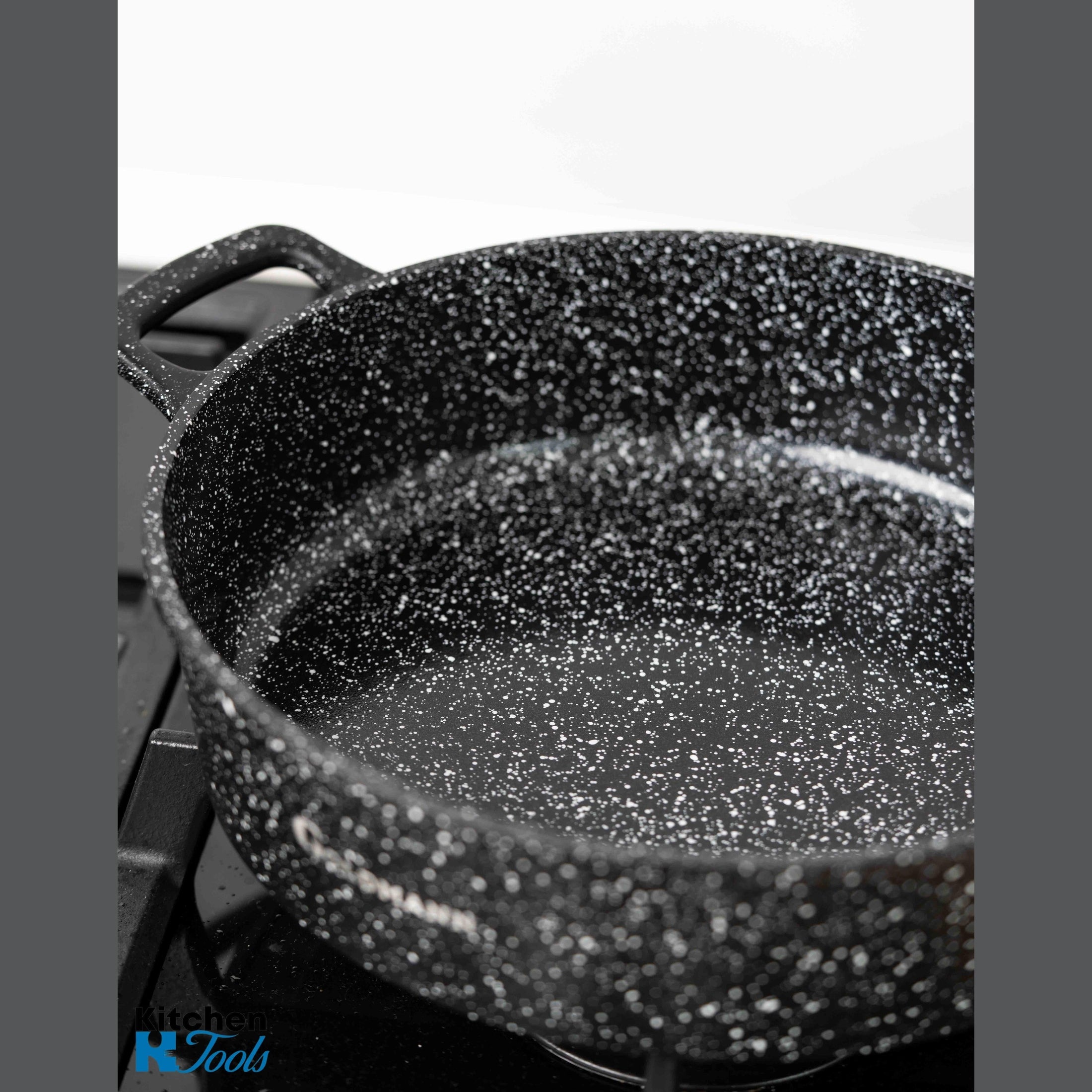 Cratită joasă din aluminiu Goldmann, 28cm cu capac