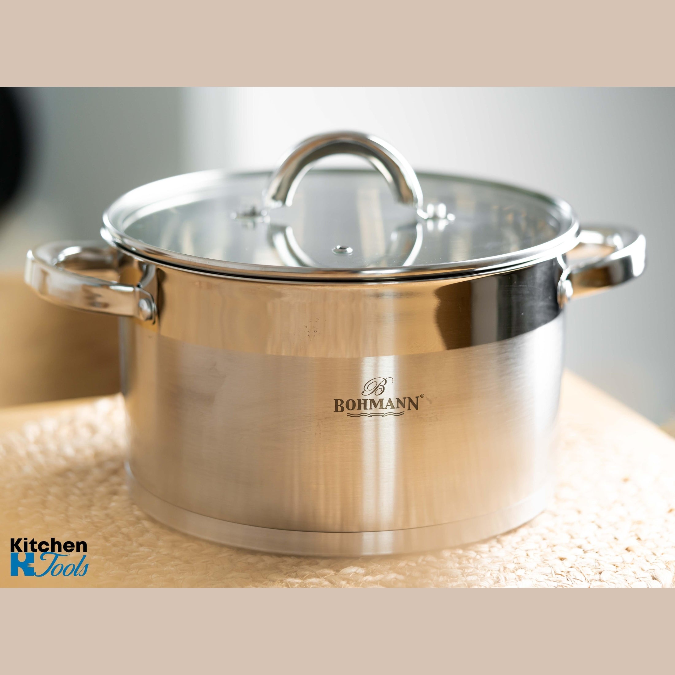 Cratiță Inox Bohmann 6.1L cu Capac Sticlă Termorezistentă