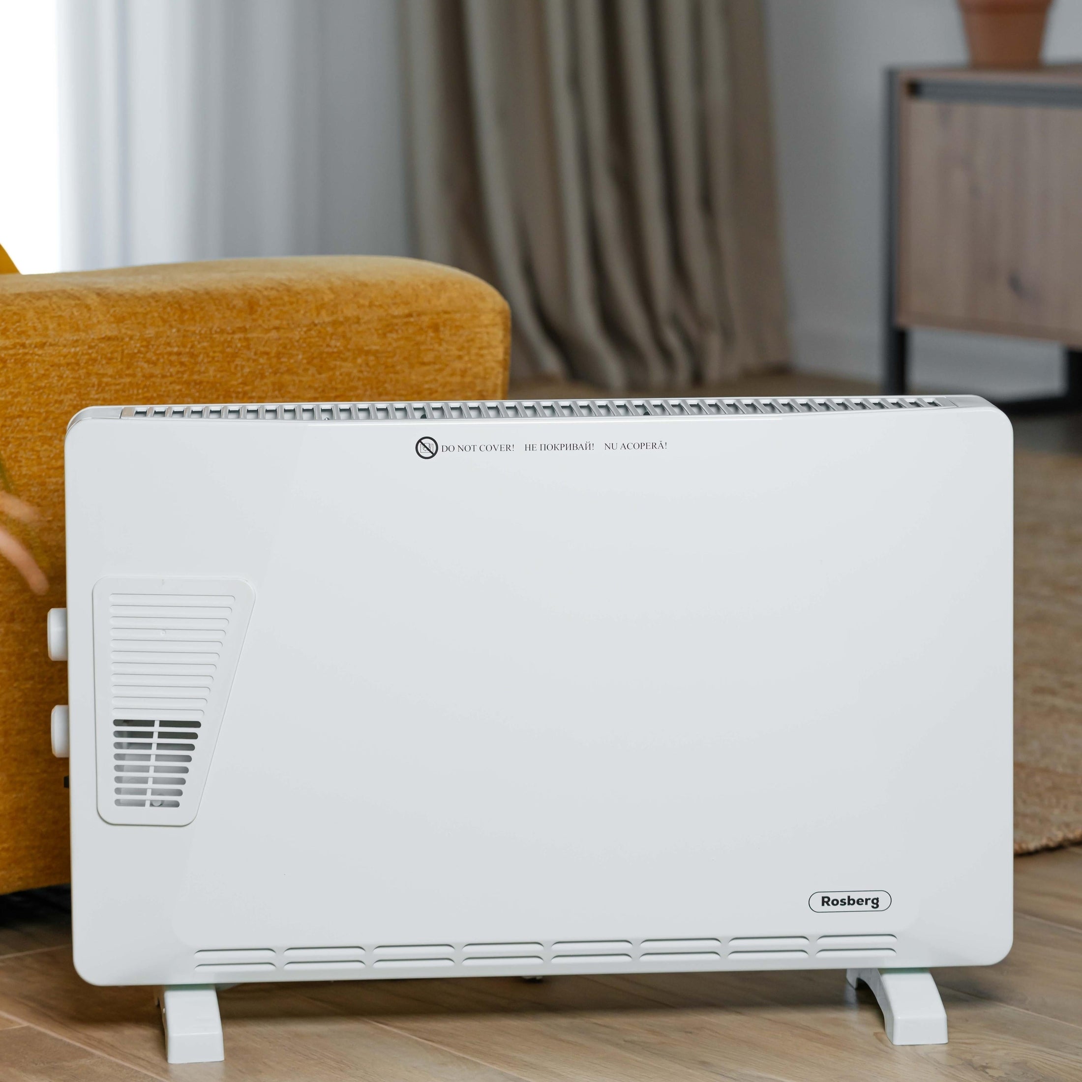 Convector Electric Rosberg 2500W, Termostat Reglabil