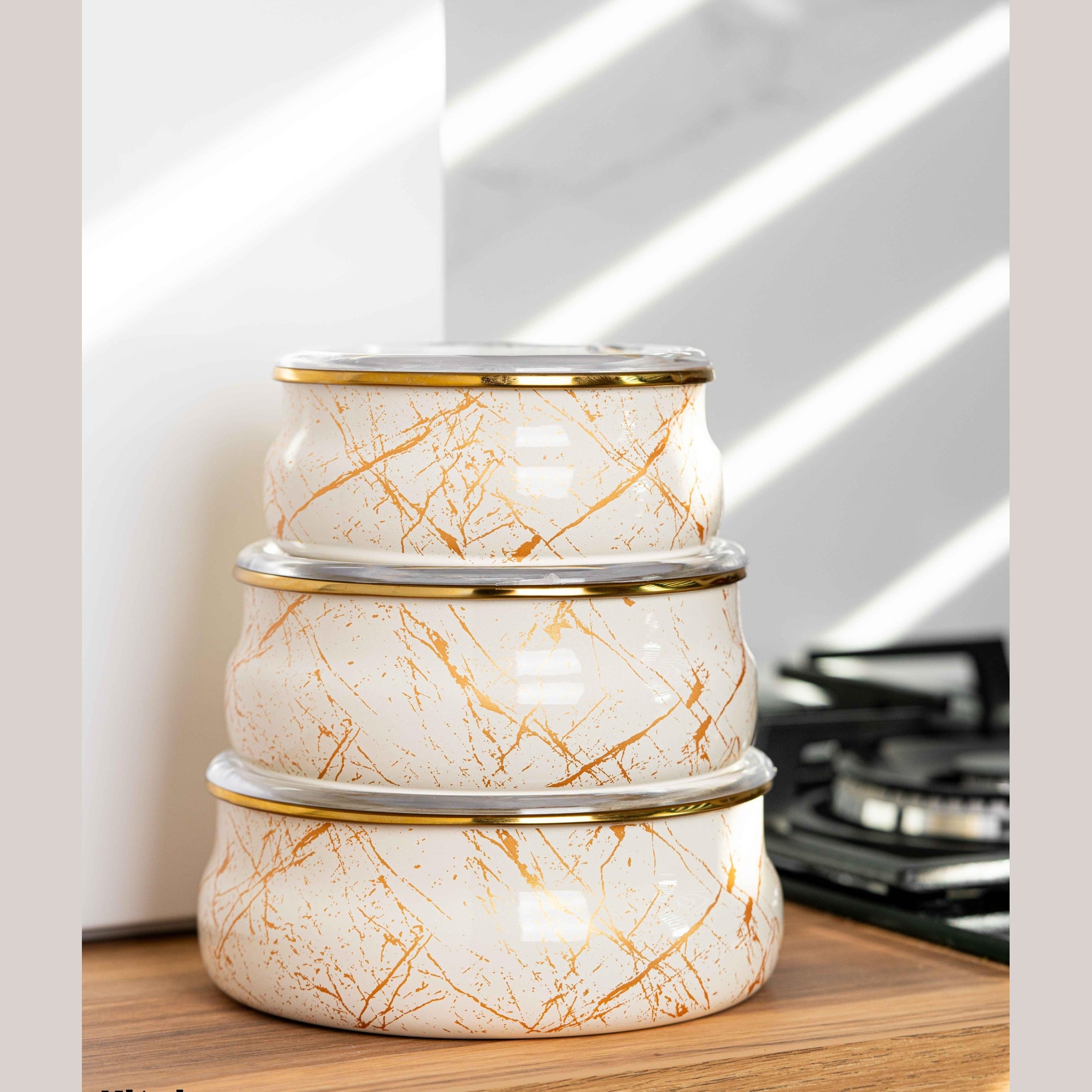 Set boluri emailate Goldmann, 0.8/1.3/1.8L