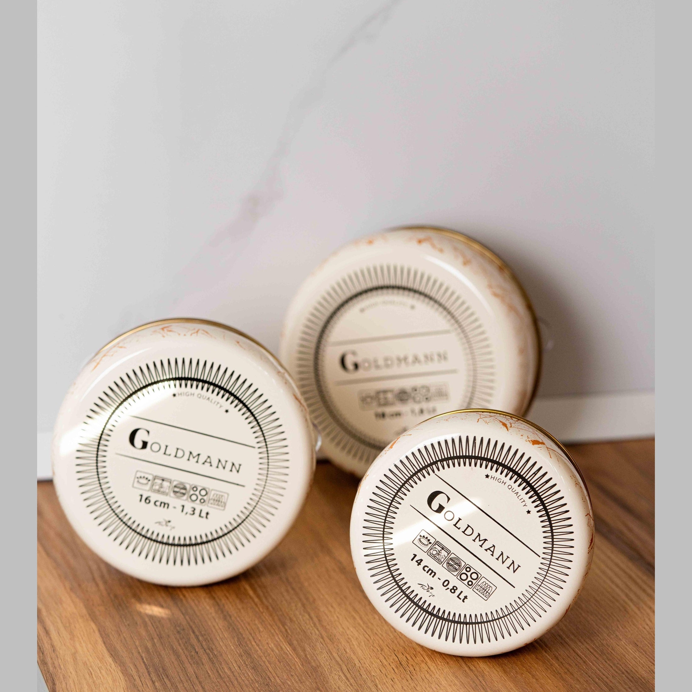 Set boluri emailate Goldmann, 0.8/1.3/1.8L