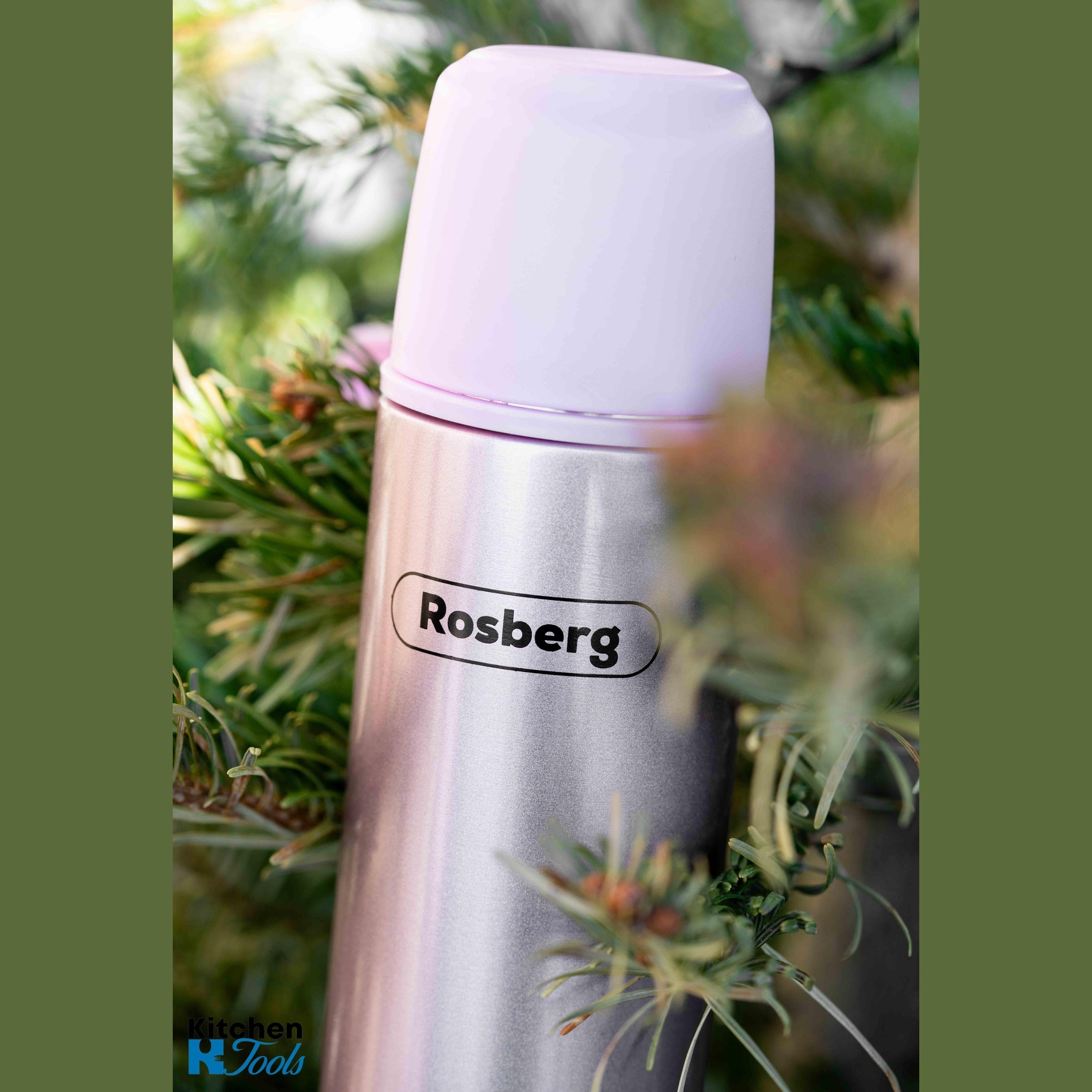 Termos Rosberg roz, 500ml, oțel inoxidabil, pereți dubli