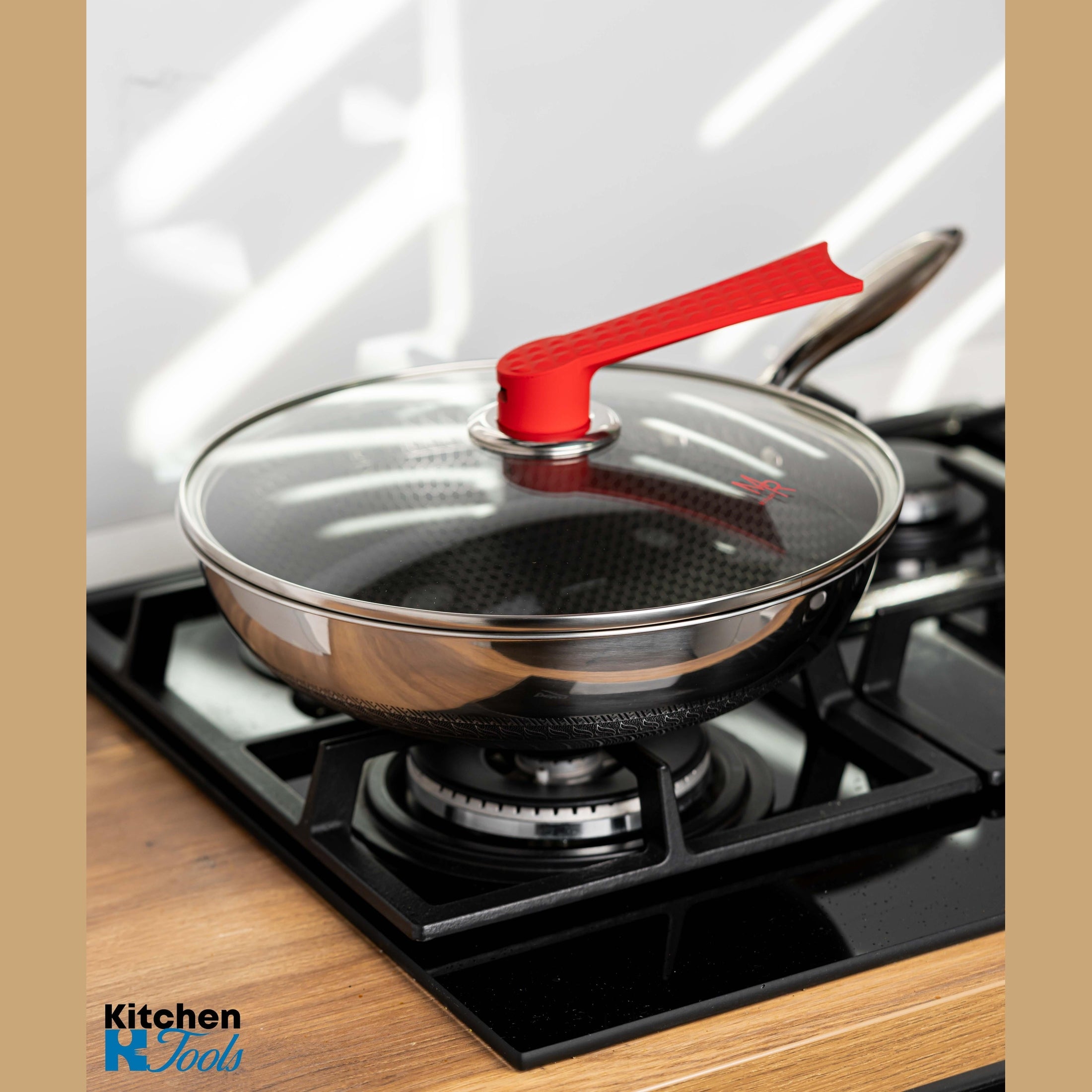 Tigaie wok FusionHex Pro II, 28cm, cu capac inclus