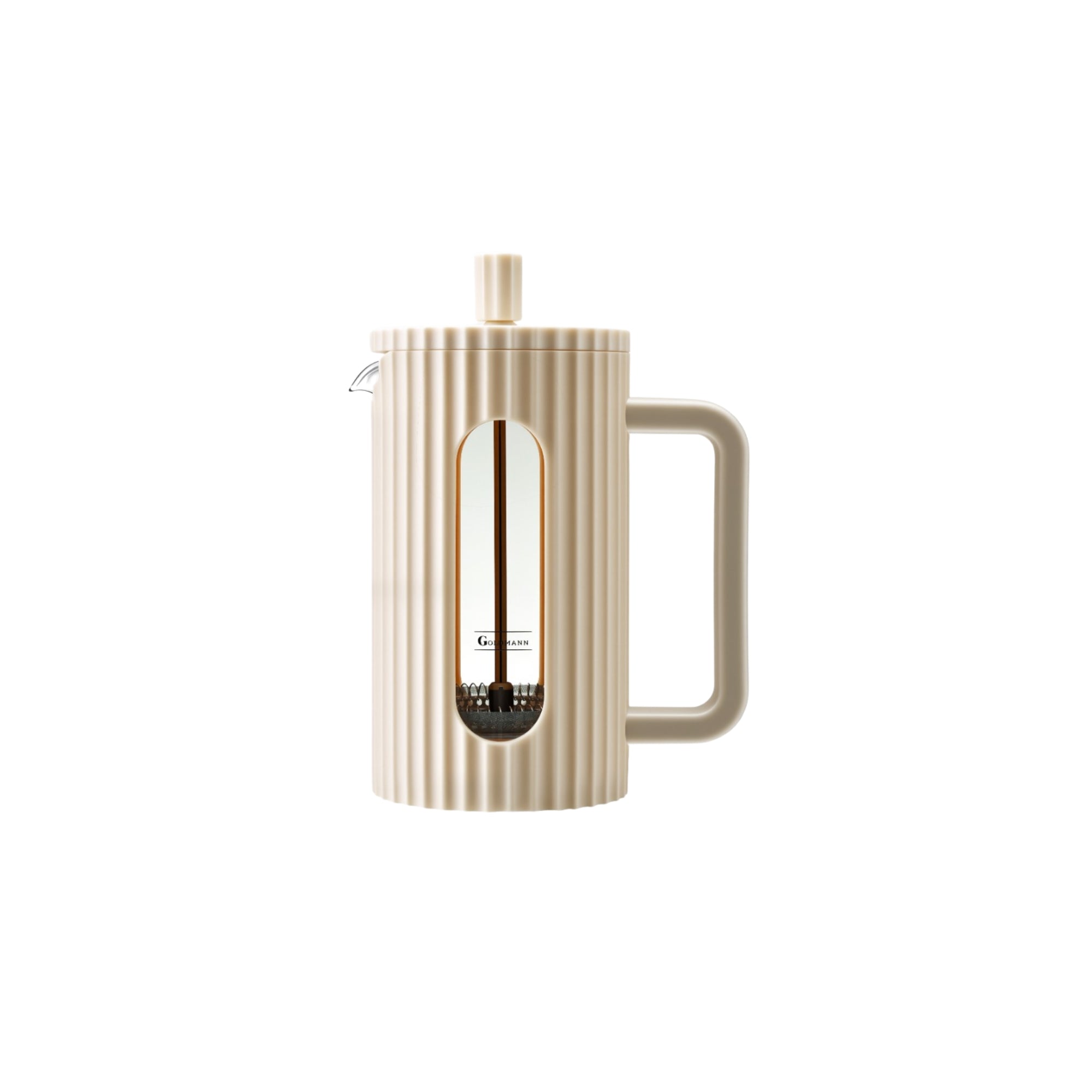 Infuzor pentru ceai/cafea, 600ml, sticla termorezistenta, Goldmann, bej