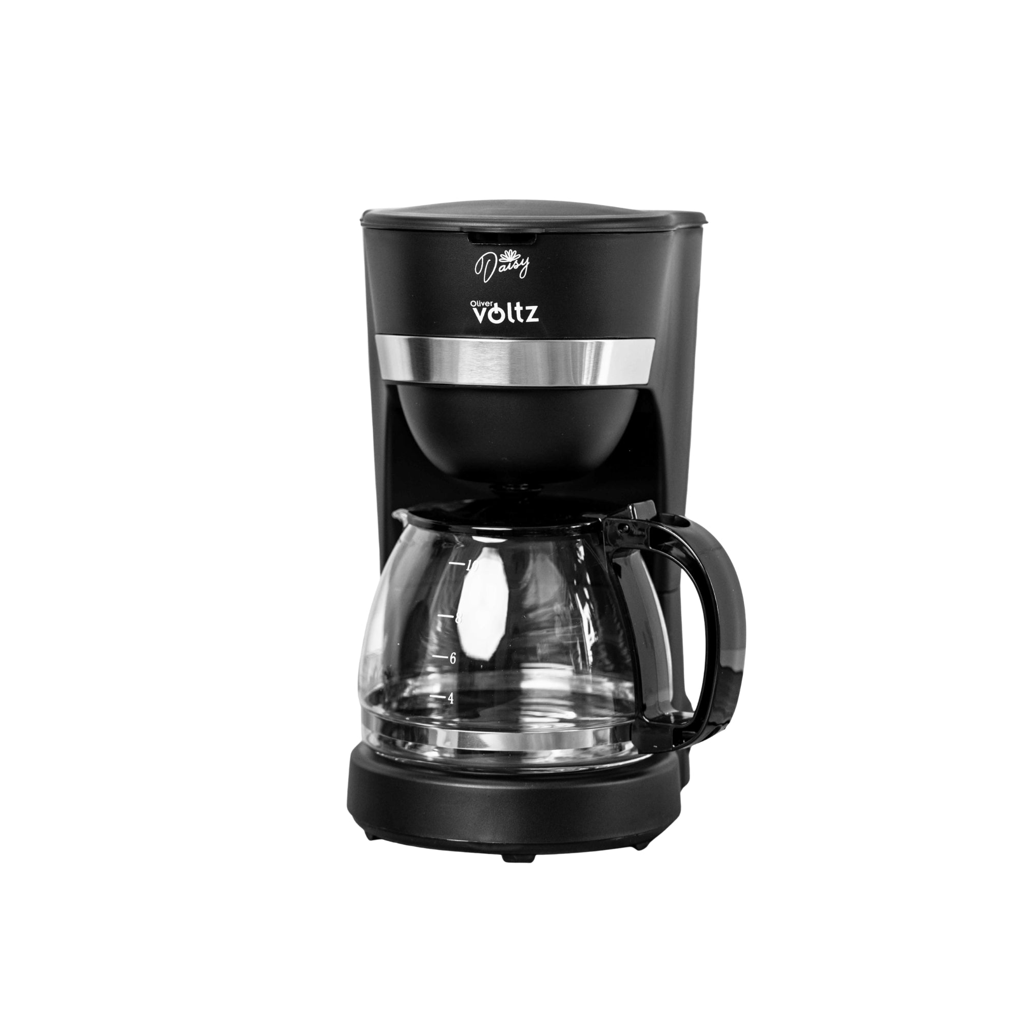 Cafetiera electrica, 1.25 Litri, anti-picurare, carafa din sticla, gradatie, Oliver Voltz, negru