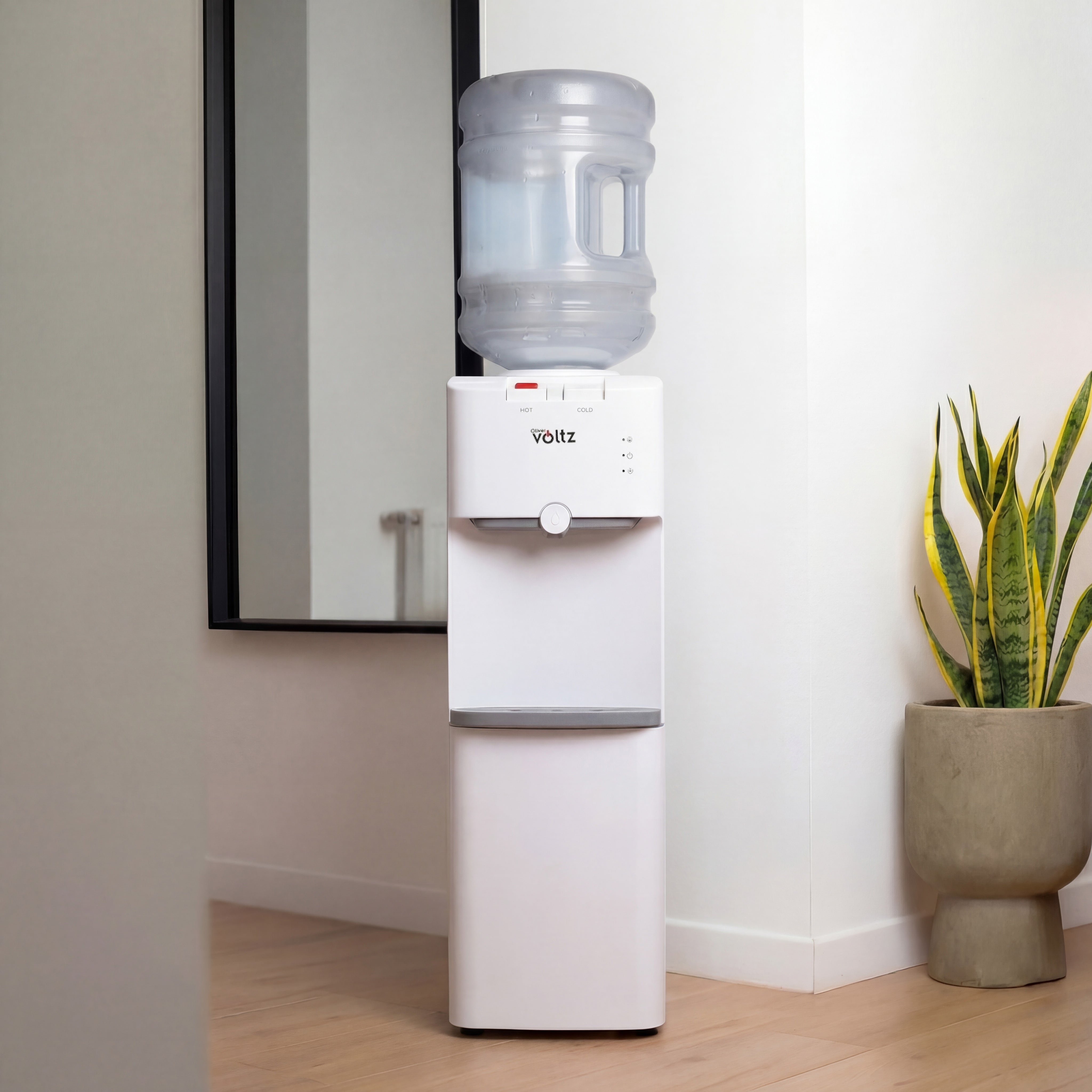 Dozator de apa, apa calda/rece, rezervor inox, temperatura 10°C-90°C, Oliver Voltz, alb