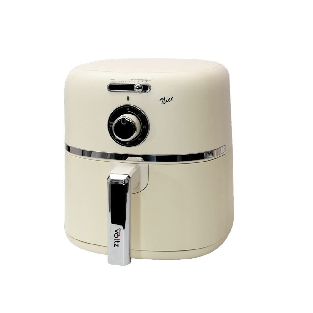 Airfryer/friteuza cu aer cald, 1500W, 4.2 litri, display LED, 60–200°C, timer, Oliver Voltz, gama Nice, crem
