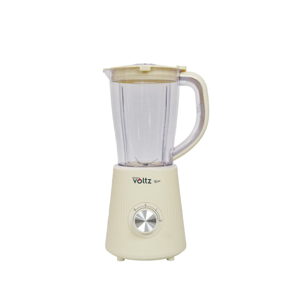 Blender electric, 500W, 1.5 litri, 2 viteze, functie Pulse, lame din otel, Oliver Voltz, gama Nice, crem