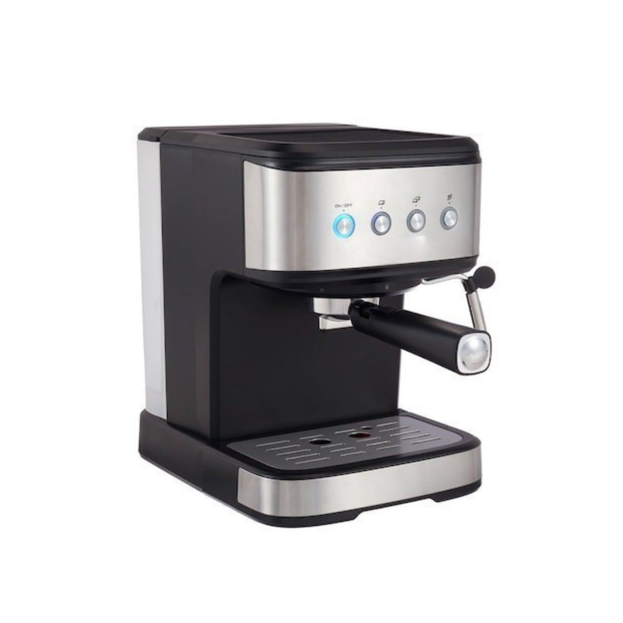 Espressor de cafea Oliver Voltz Premium, spumare lapte, cafea macinata, 1.2 L, 20 bar, 1100W, Disc crema, Negru/Inox