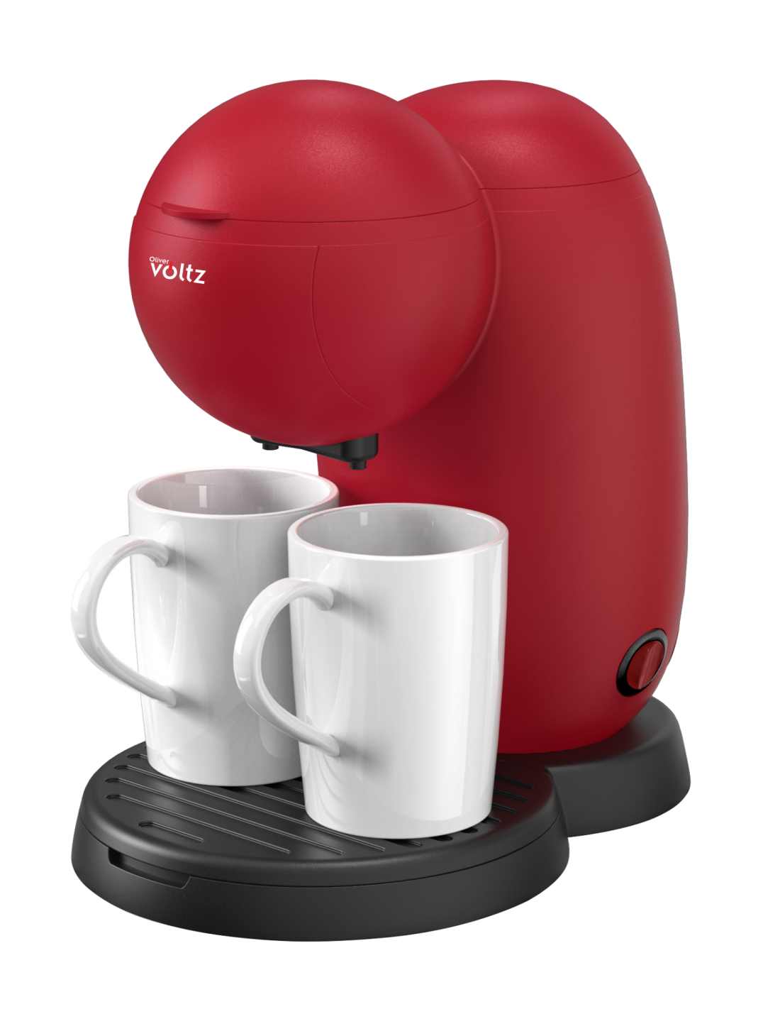 Cafetiera electrica, 2 cesti ceramice incluse, 450W, 300ml, Oliver Voltz, rosie