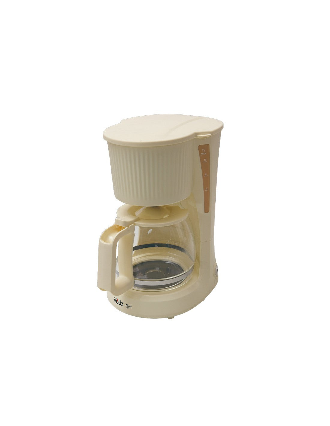 Cafetiera cu filtru, 750W, 1.5 litri, 12 cesti, functie mentinere cald, anti-picurare, Oliver Voltz, gama Nice, crem
