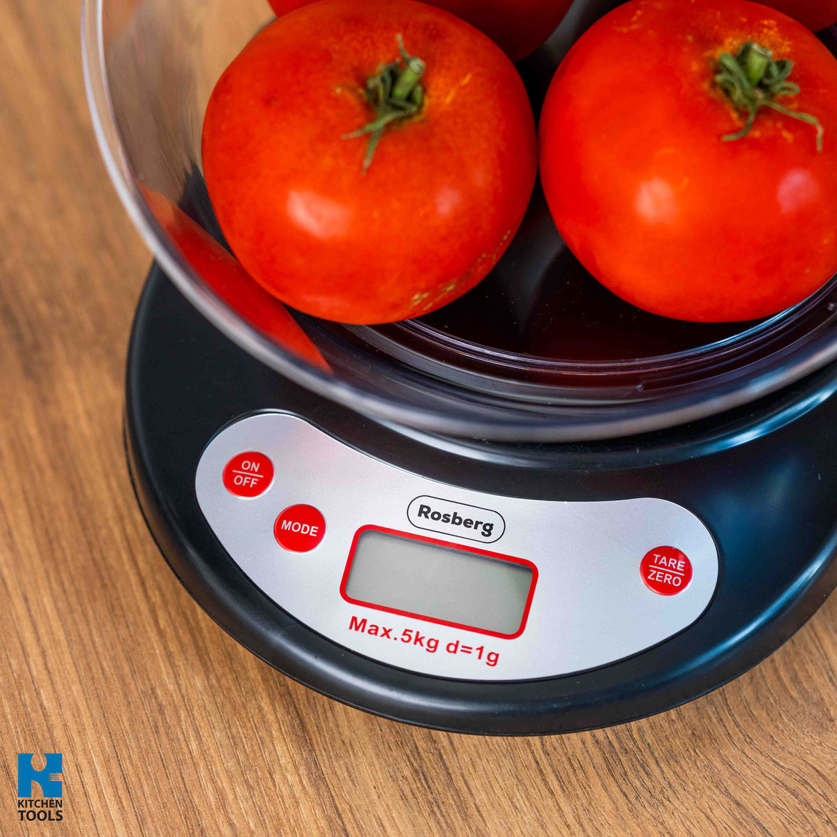 Cantar electronic de bucatarie, 5kg maxim, baterie, prezie 1g, ecran LCD, Rosberg
