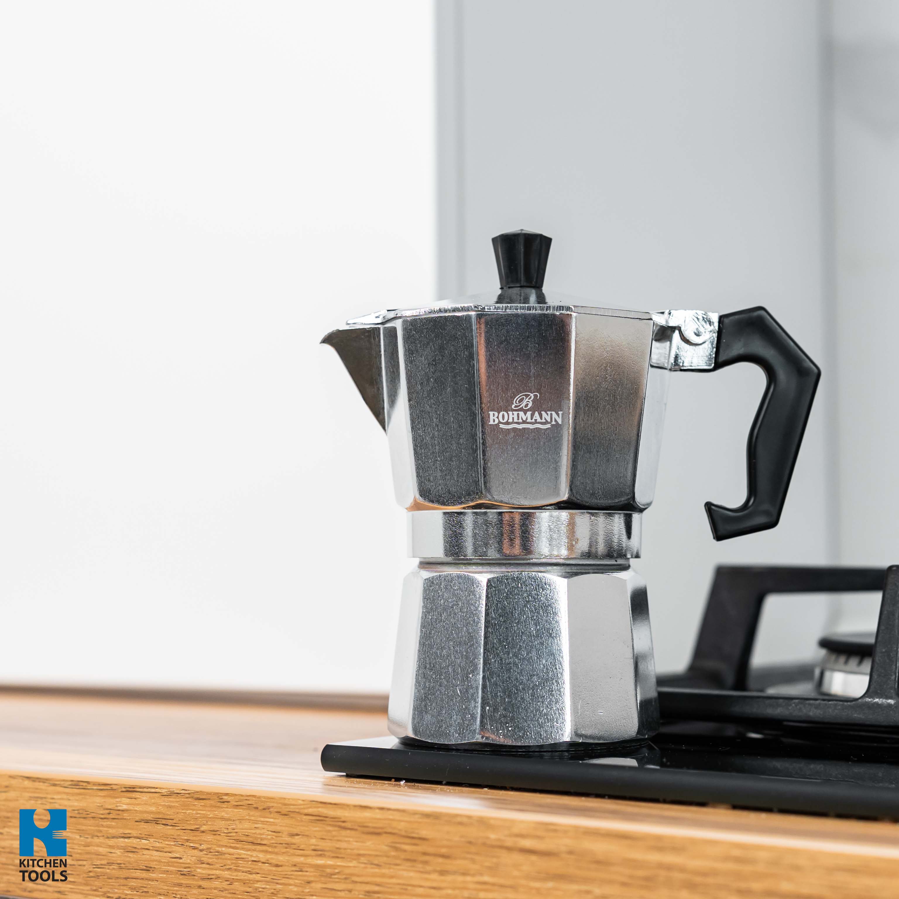 Espressor cafea manual 6 cesti din aluminiu Bohmann, pentru aragaz