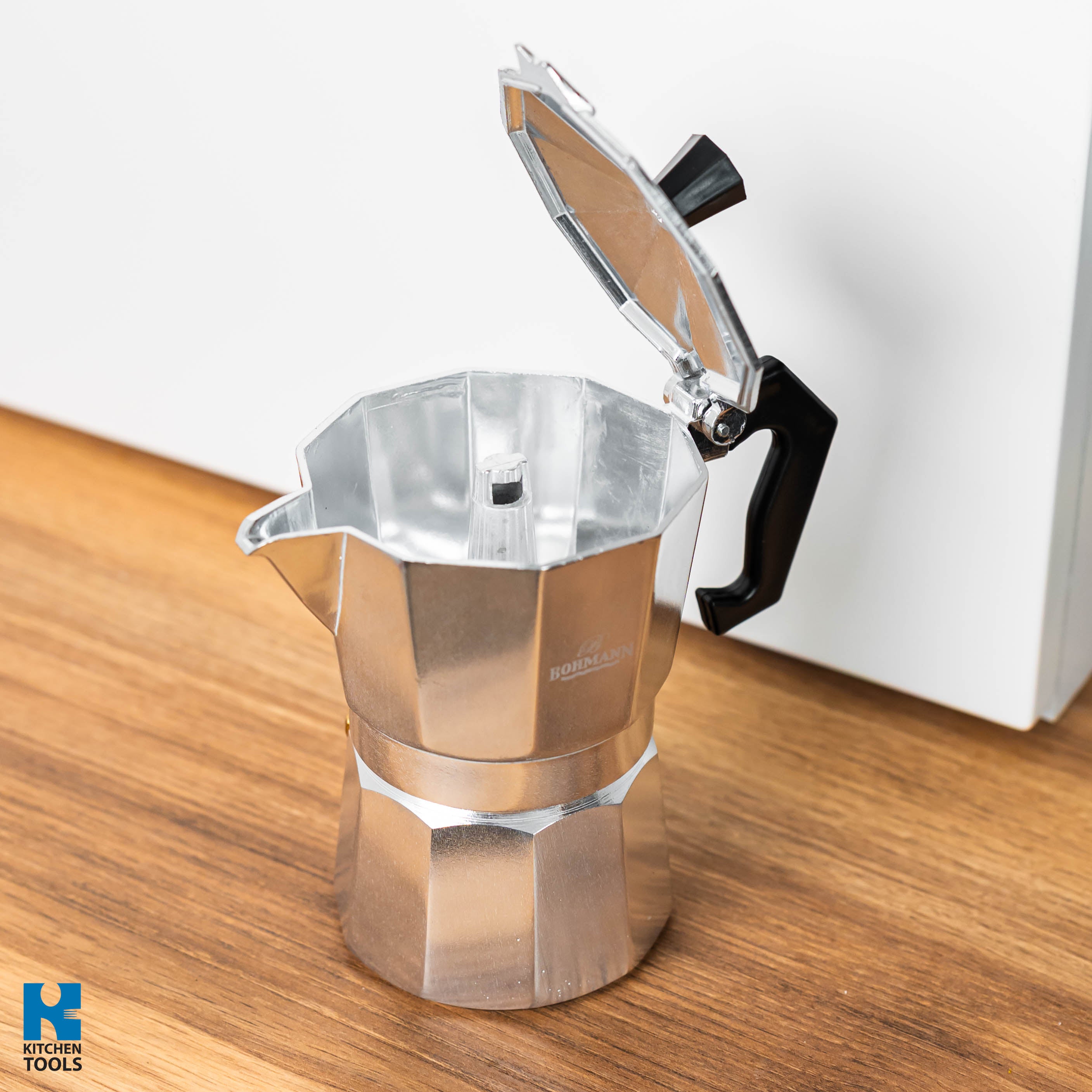 Espressor cafea manual 6 cesti din aluminiu Bohmann, pentru aragaz