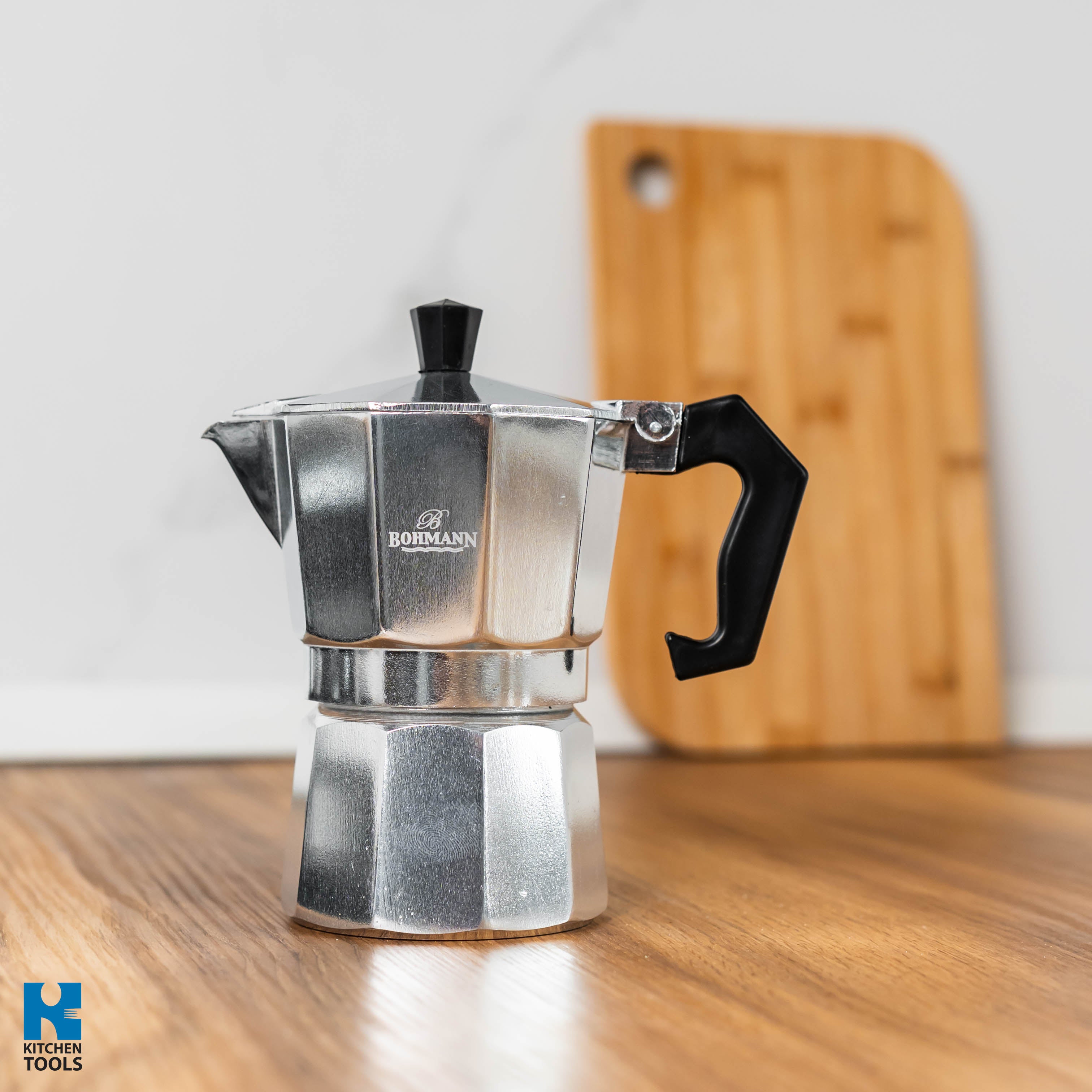 Espressor cafea manual 6 cesti din aluminiu Bohmann, pentru aragaz