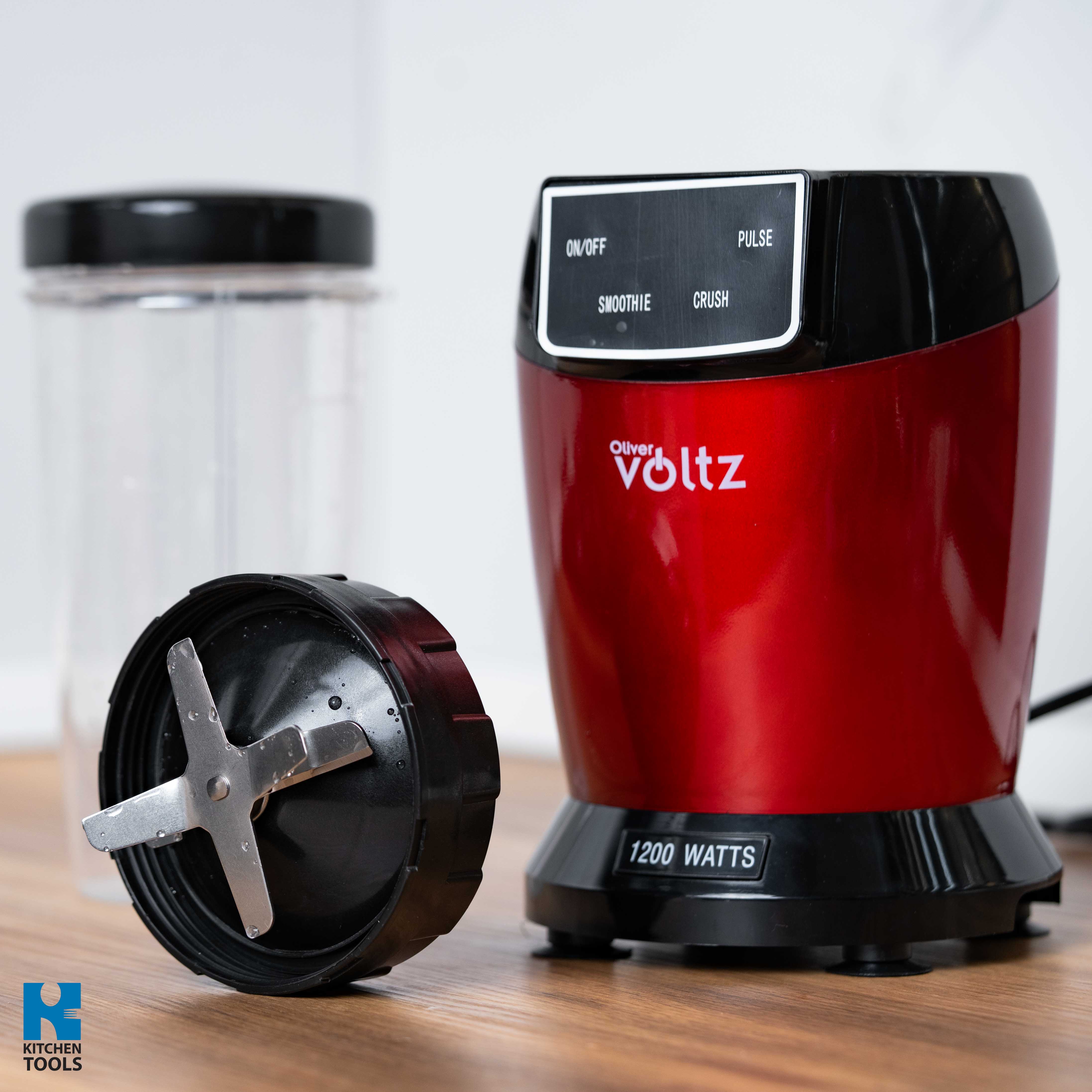 Nutribullet bucatarie multifunctional, 1200W, recipient 1000ml, pahar cu capac 800ml, Oliver Voltz, rosu