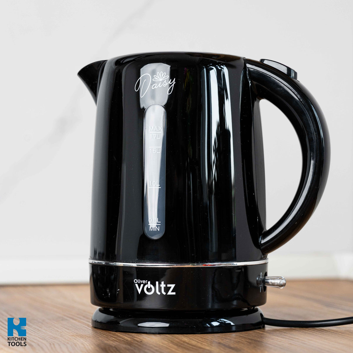 Fierbator electric, 1700ml, 2200W, filtru NYLON, oprire automata, Baza rotativă la 360°, Oliver Voltz Daisy, negru