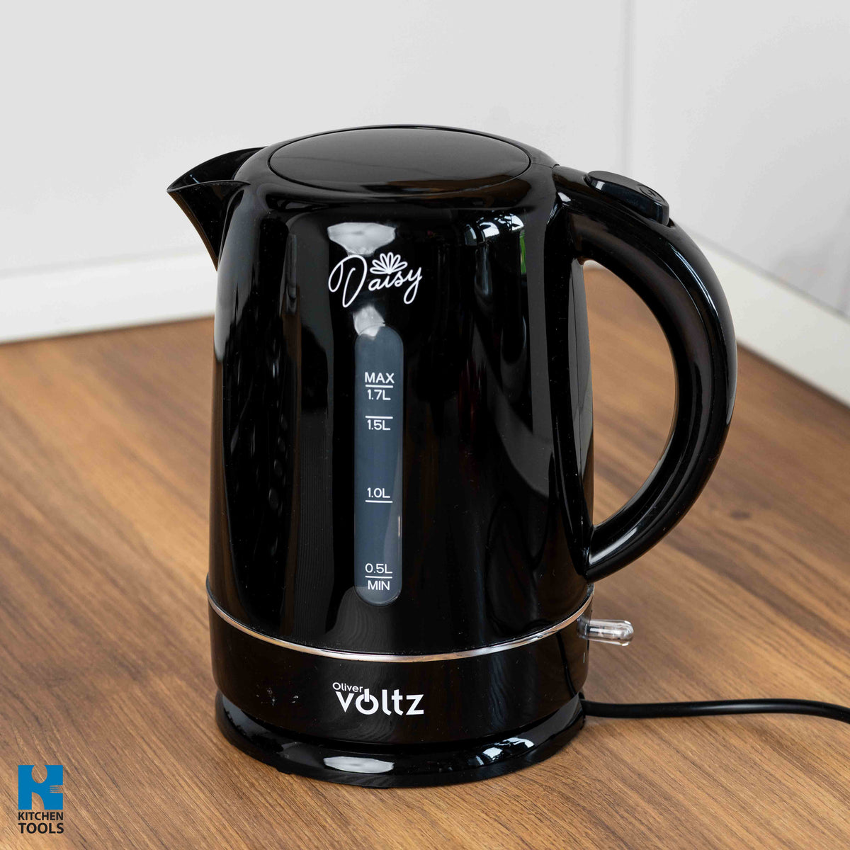 Fierbator electric, 1700ml, 2200W, filtru NYLON, oprire automata, Baza rotativă la 360°, Oliver Voltz Daisy, negru