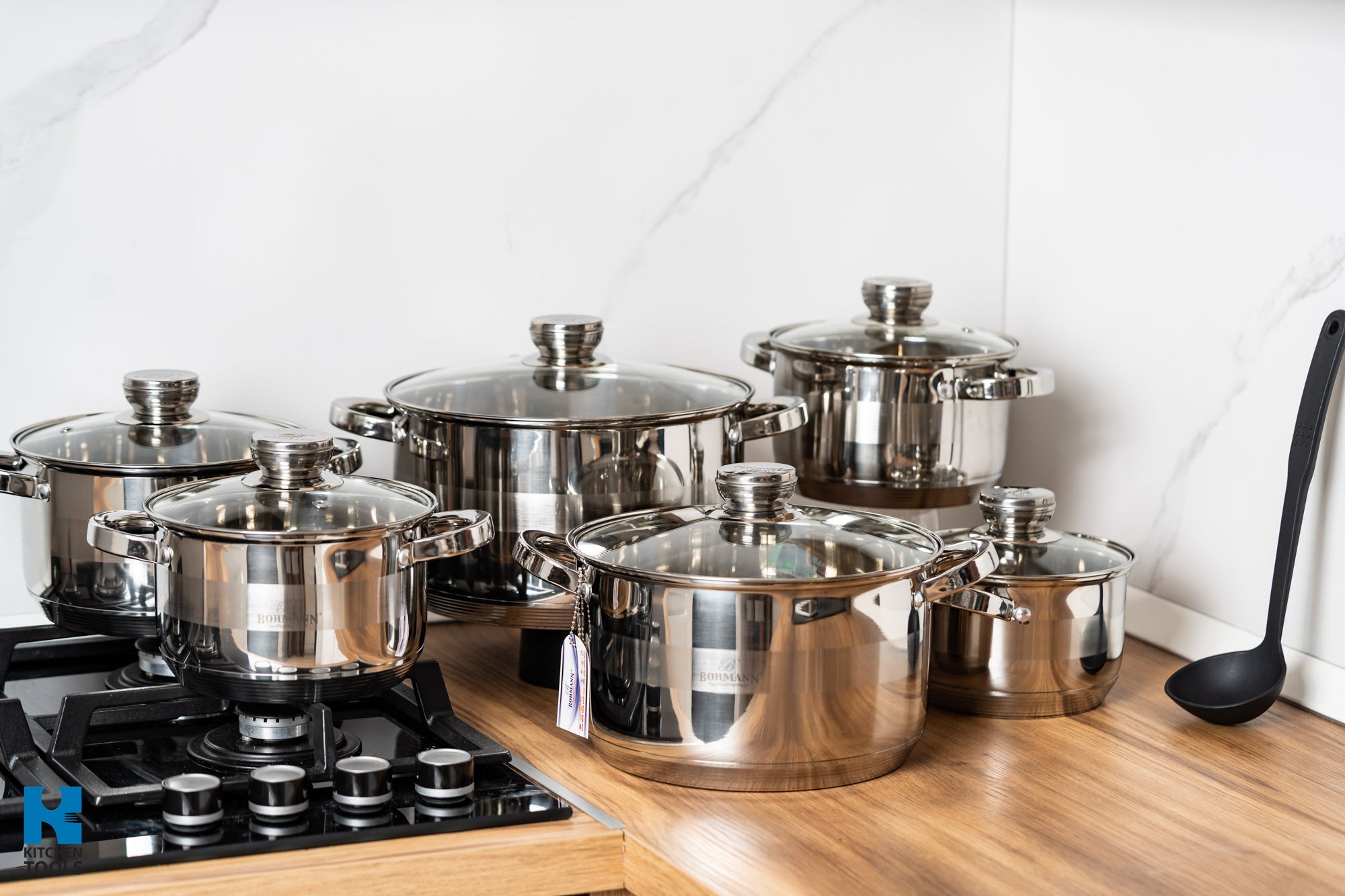 Set oale din inox 12 piese Bohmann + polonic CADOU, inclusiv inductie