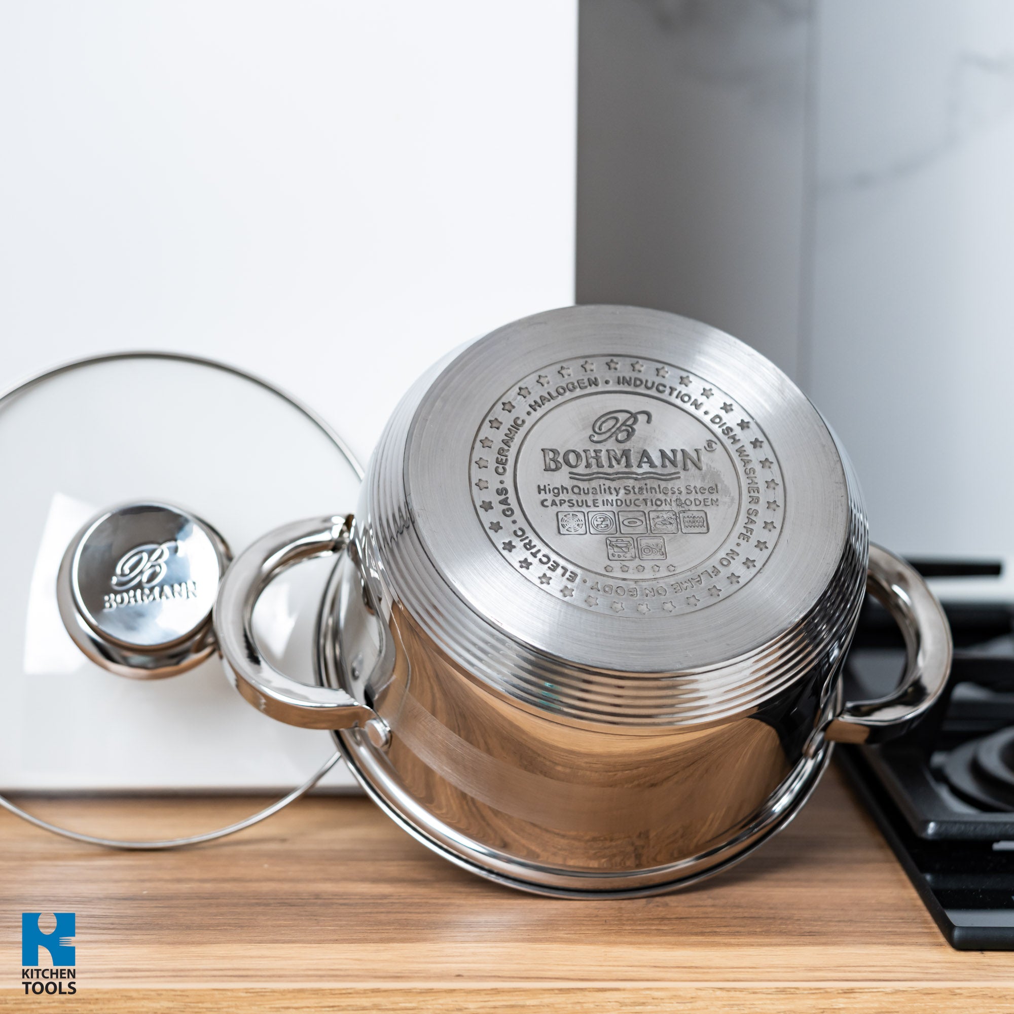 Set oale din inox 12 piese Bohmann + polonic CADOU, inclusiv inductie