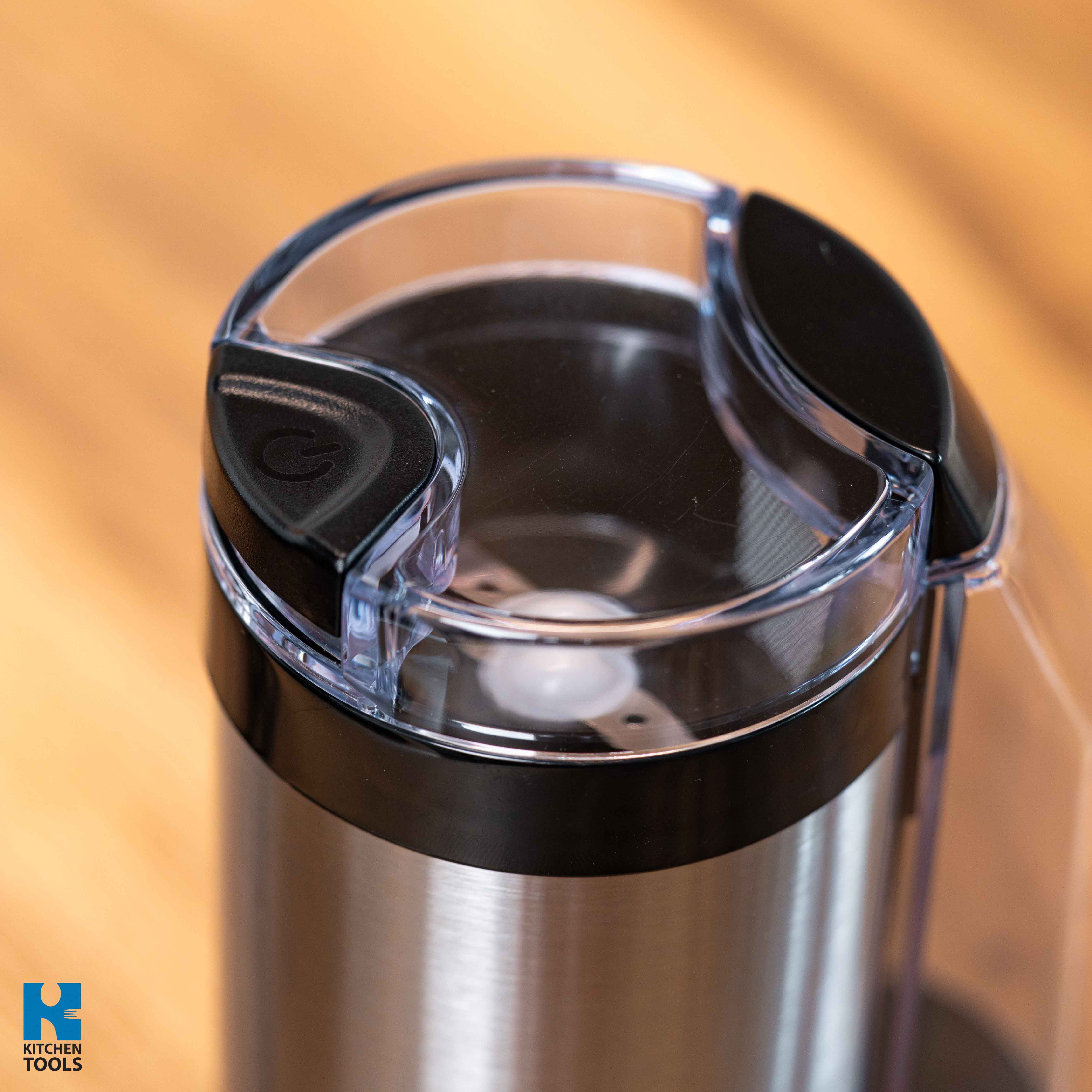 Rasnita electrica de cafea, 130W, recipient detasabil 50g, 2 site, carcasa inox, Oliver Voltz, negru