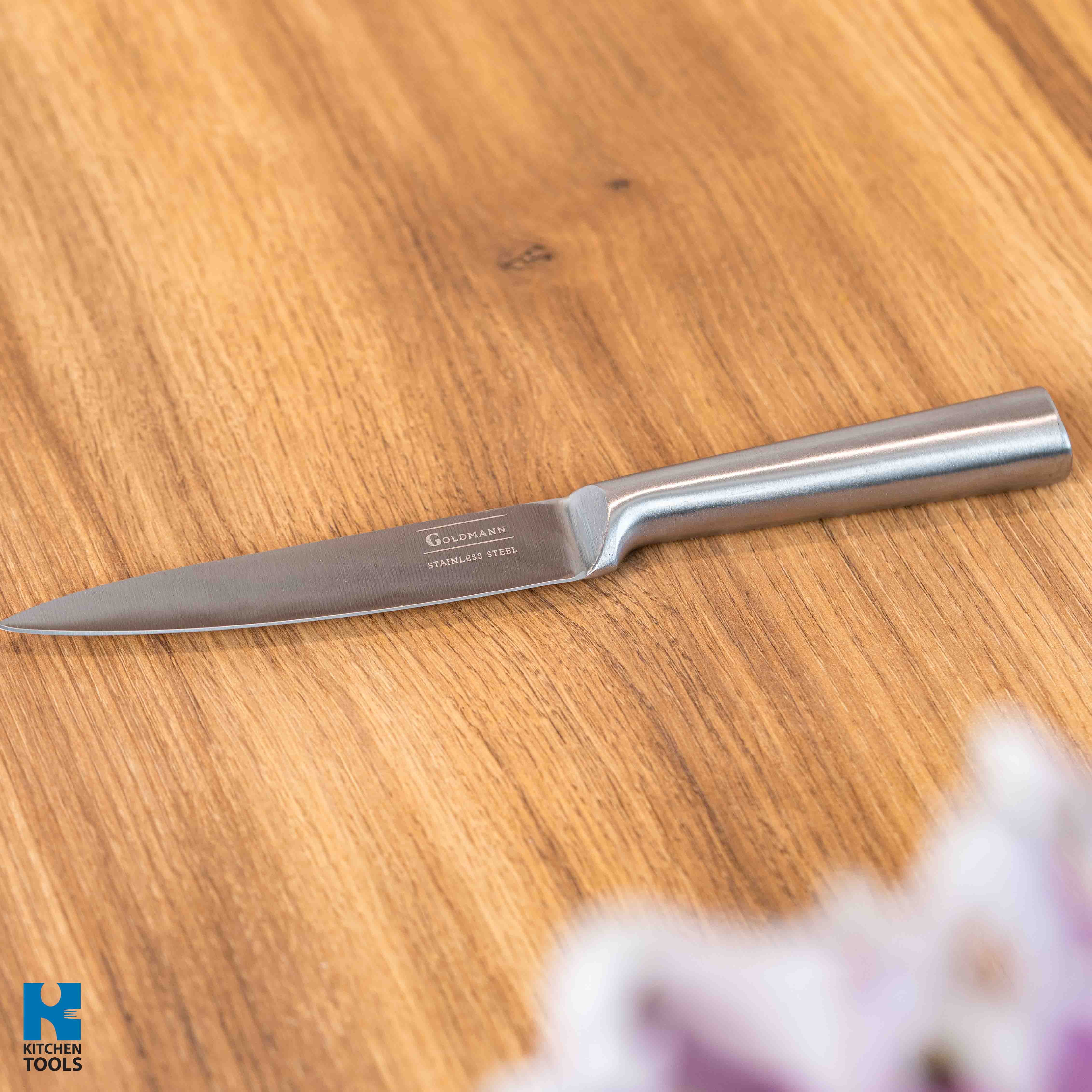 Cutit utilitar din otel inoxidabil, 2mm grosimea lamei, 12.7cm lungime, Goldmann
