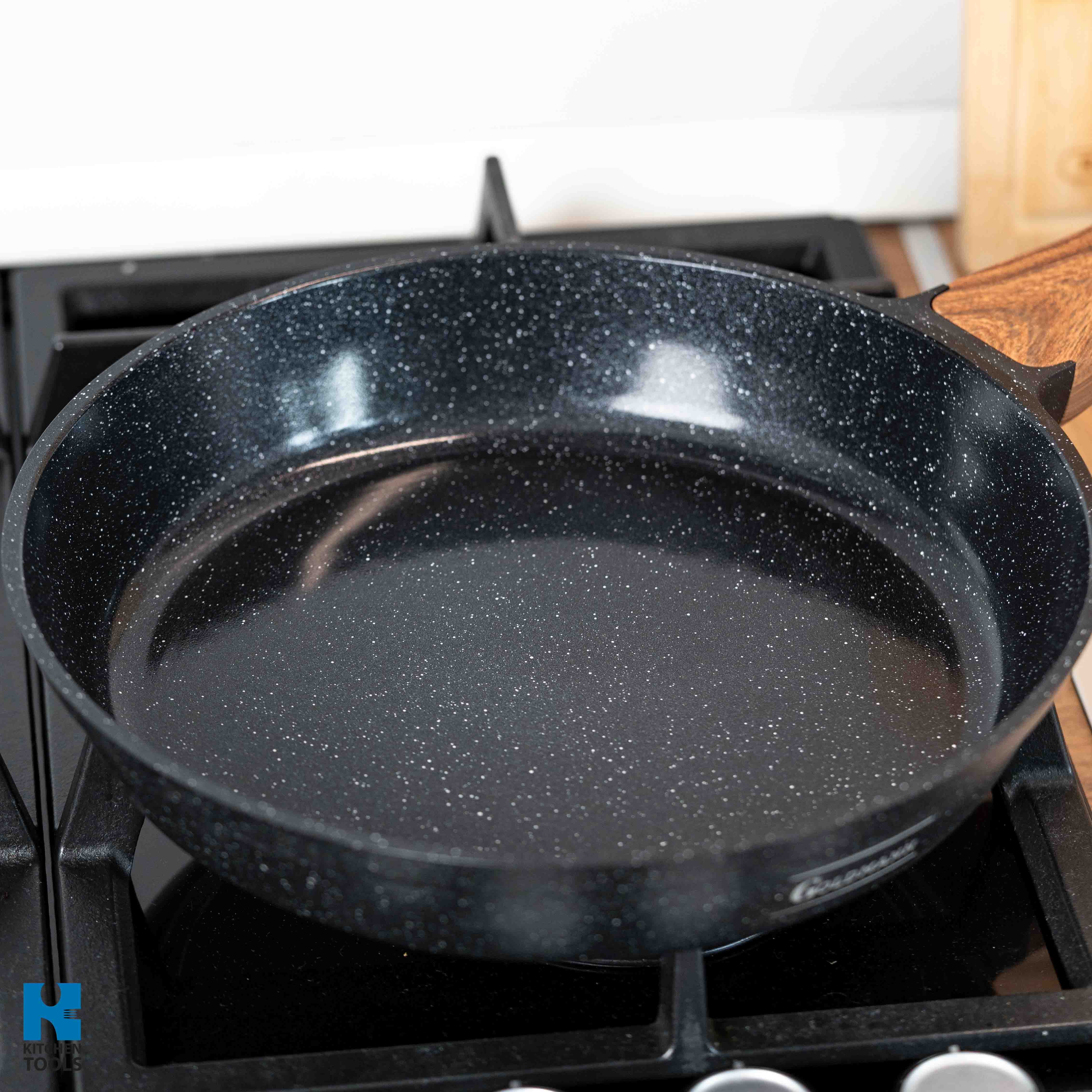 Tigaie inalta din aluminiu, 24x7cm, compatibila inductie, antiaderenta ceramica marmorata, Goldmann