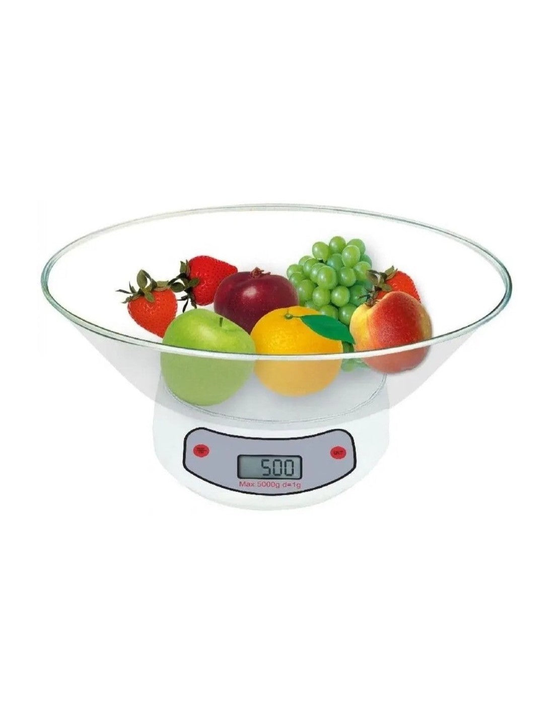 Cantar electronic de bucatarie, 5kg maxim, baterie, prezie 1g, ecran LCD, Rosberg, alb