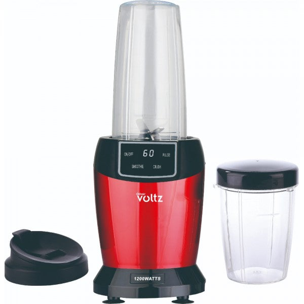 Nutribullet bucatarie multifunctional, 1200W, recipient 1000ml, pahar cu capac 800ml, Oliver Voltz, rosu