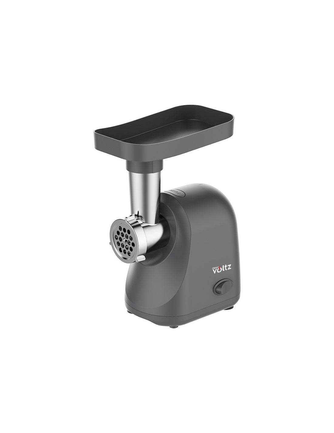 Masina de tocat carne/bulion, 2 functii, 2 site, 800W, functie Reverse, silentioasa, Oliver Voltz, gri