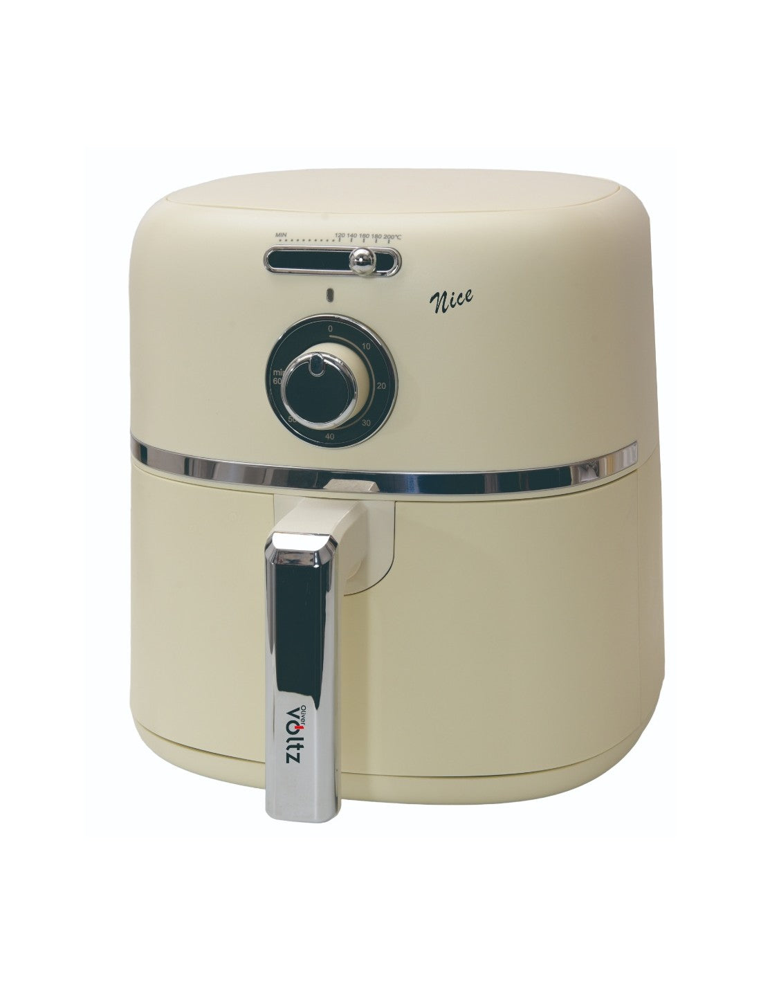 Airfryer/friteuza cu aer cald, 1500W, 4.2 litri, display LED, 60–200°C, timer, Oliver Voltz, gama Nice, crem