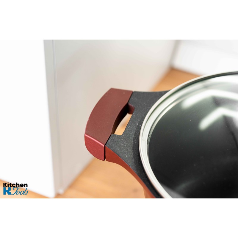 Set vase Goldmann 8 piese, aluminiu antiaderent, maro